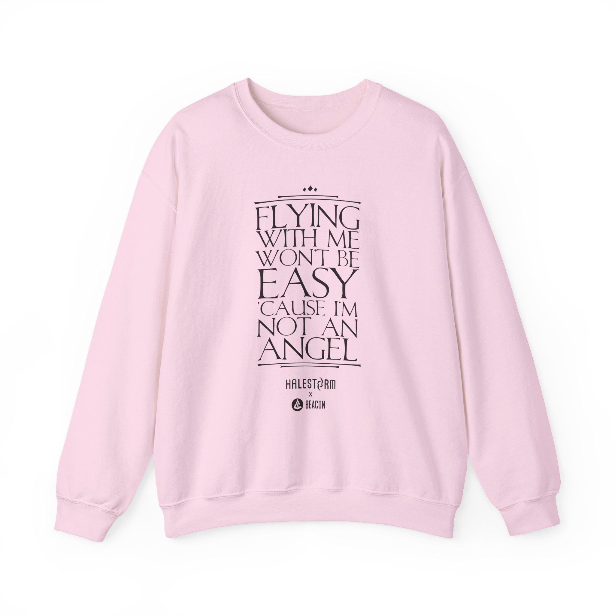 Halestorm Flying With Me Won't Be Easy 'cause I'm Not an Angel Unisex Heavy Blendâ„¢ Crewneck Sweatshirt