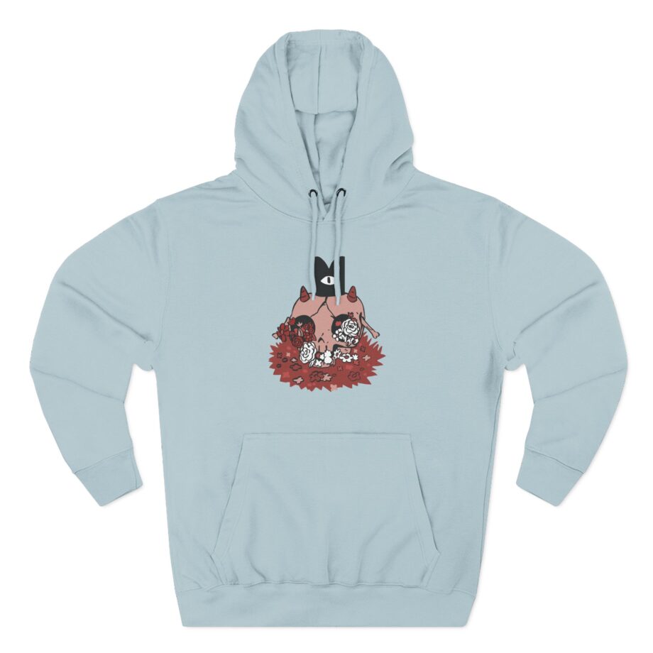 Cult of the Lamb Floral Skull Three-Panel Fleece Hoodie