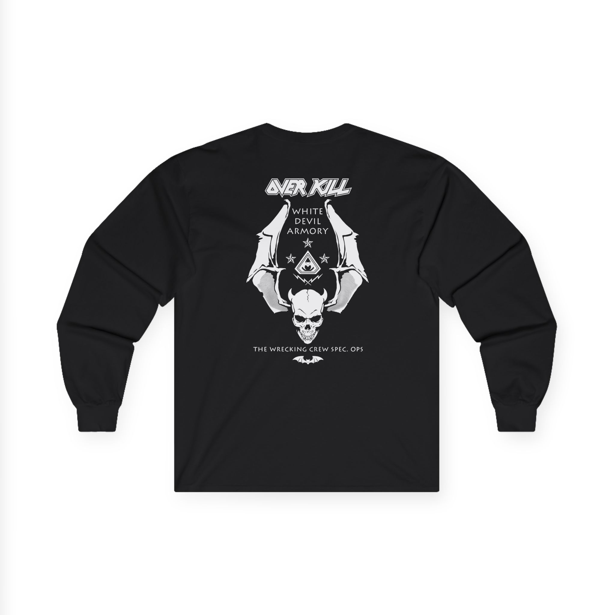 Overkill Logo Badge Skull Work Unisex Ultra Cotton Long Sleeve Tee