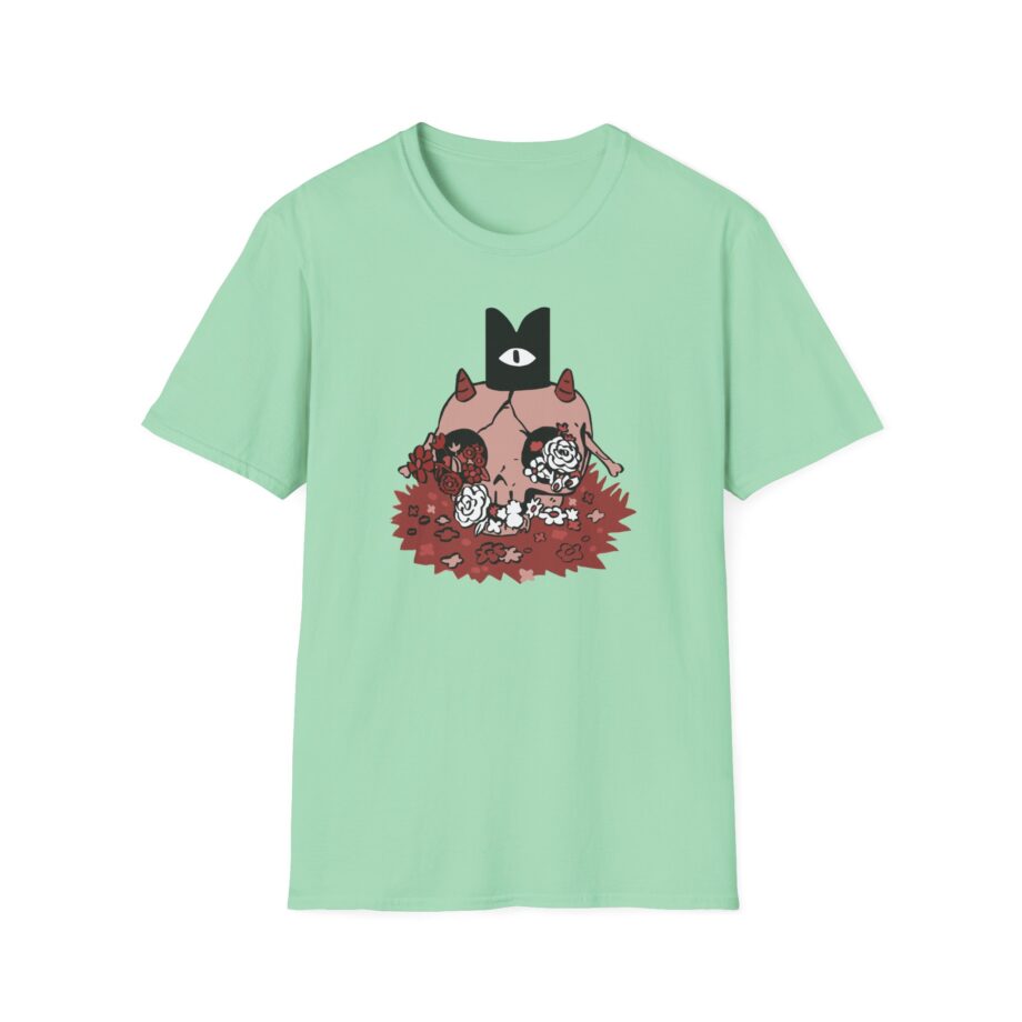 Cult of the Lamb Floral Skull Unisex Softstyle T-Shirt