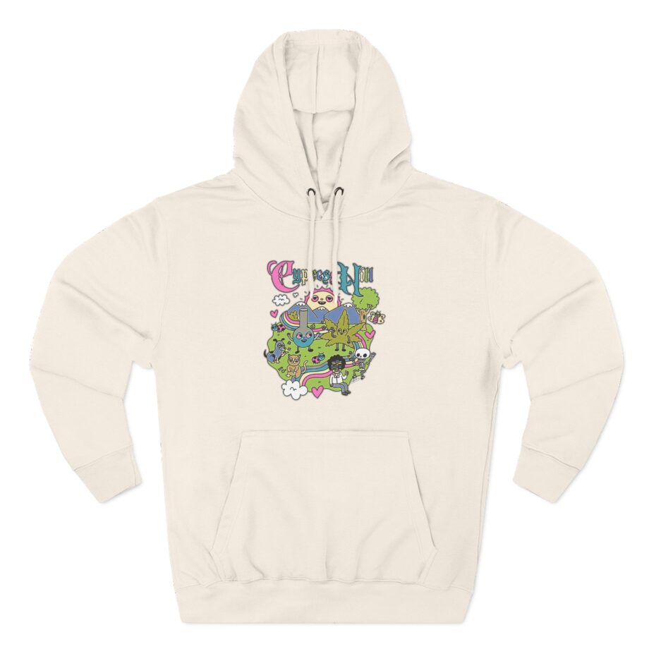 Cypress Hill Happy Time by Sean Solomon Three-Panel Fleece Hoodie