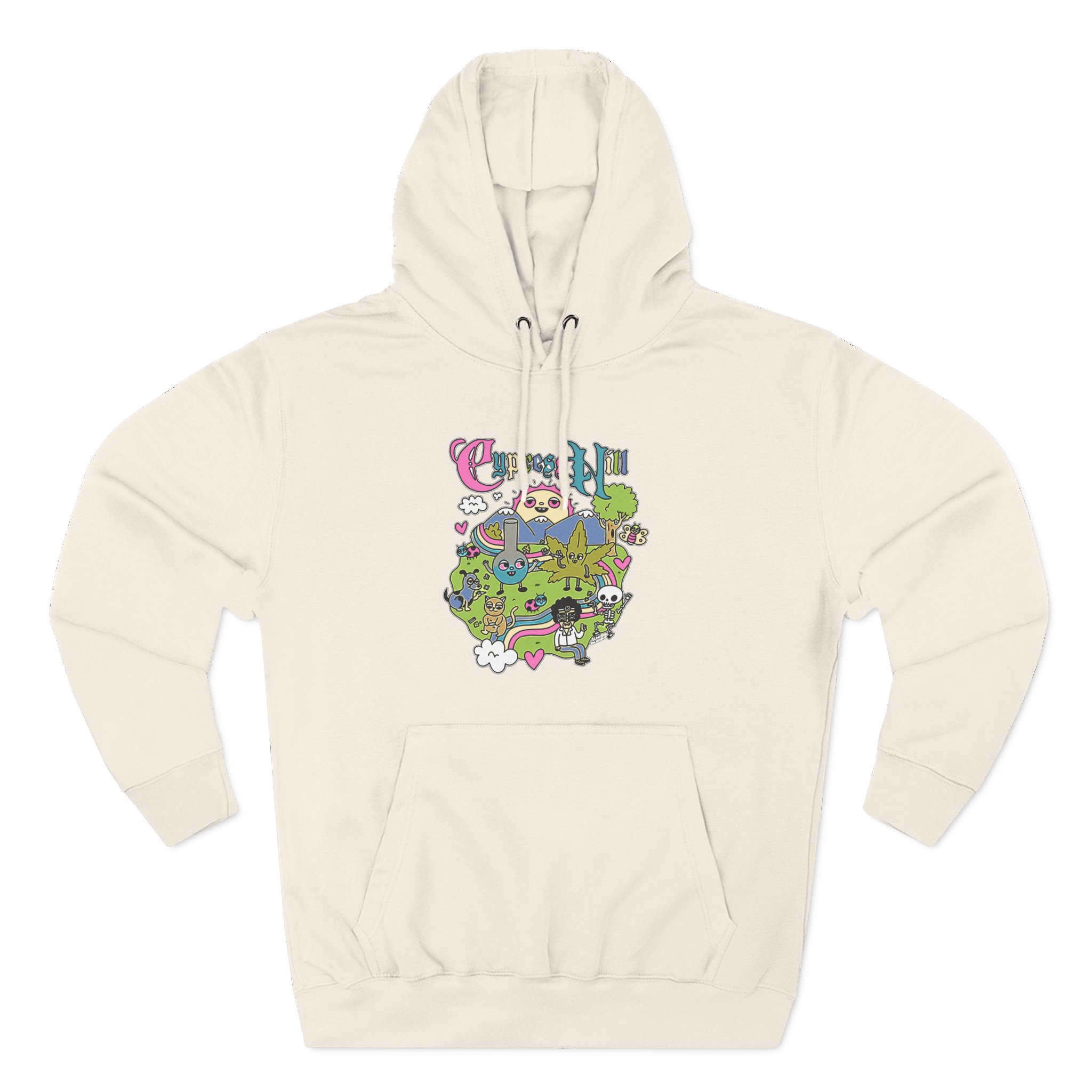 Cypress Hill Happy Time by Sean Solomon Three-Panel Fleece Hoodie