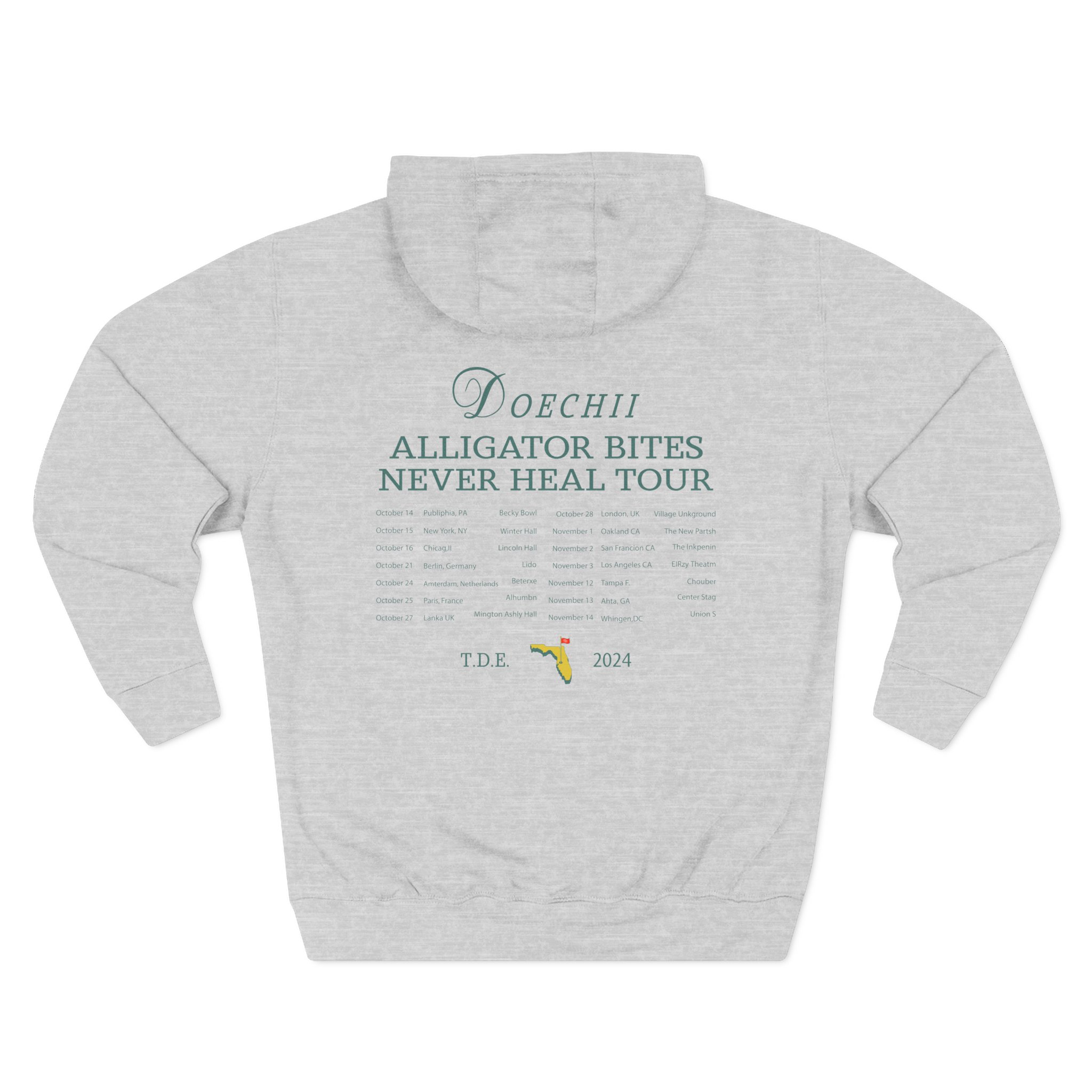 Doechii Alligator Bites Never Heal Tour Three-Panel Fleece Hoodie