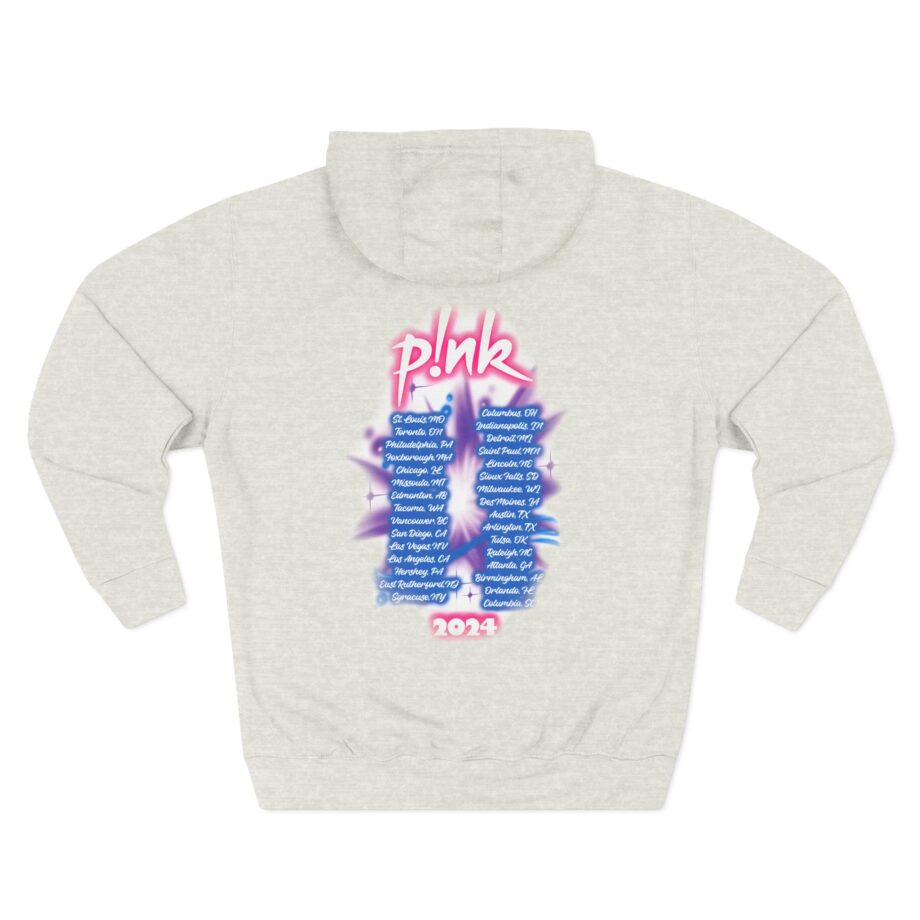 Pink Airbrushed 2024 Three-Panel Fleece Hoodie