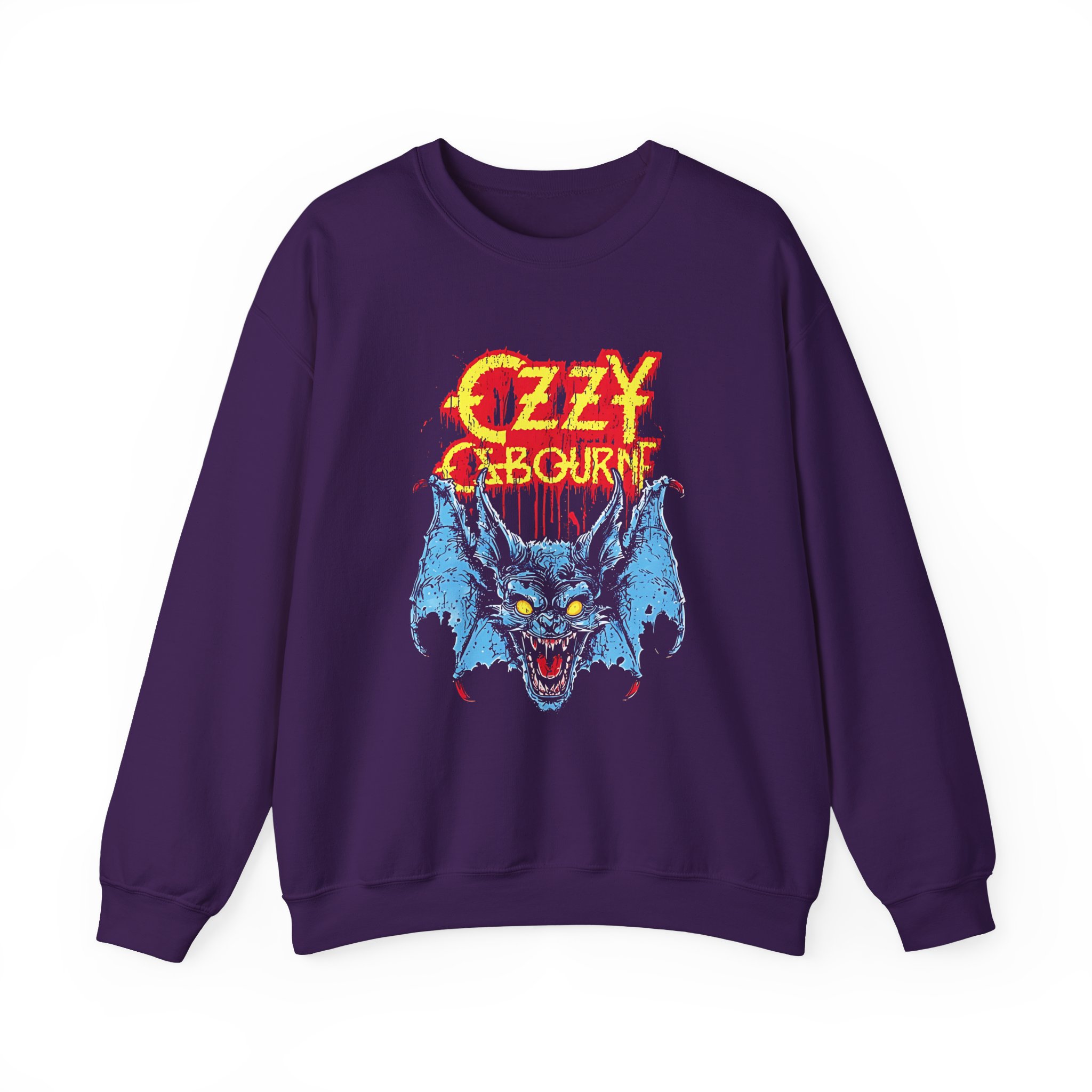 Ozzy Osbourne Glowing Eyes Bat Unisex Heavy Blendâ„¢ Crewneck Sweatshirt