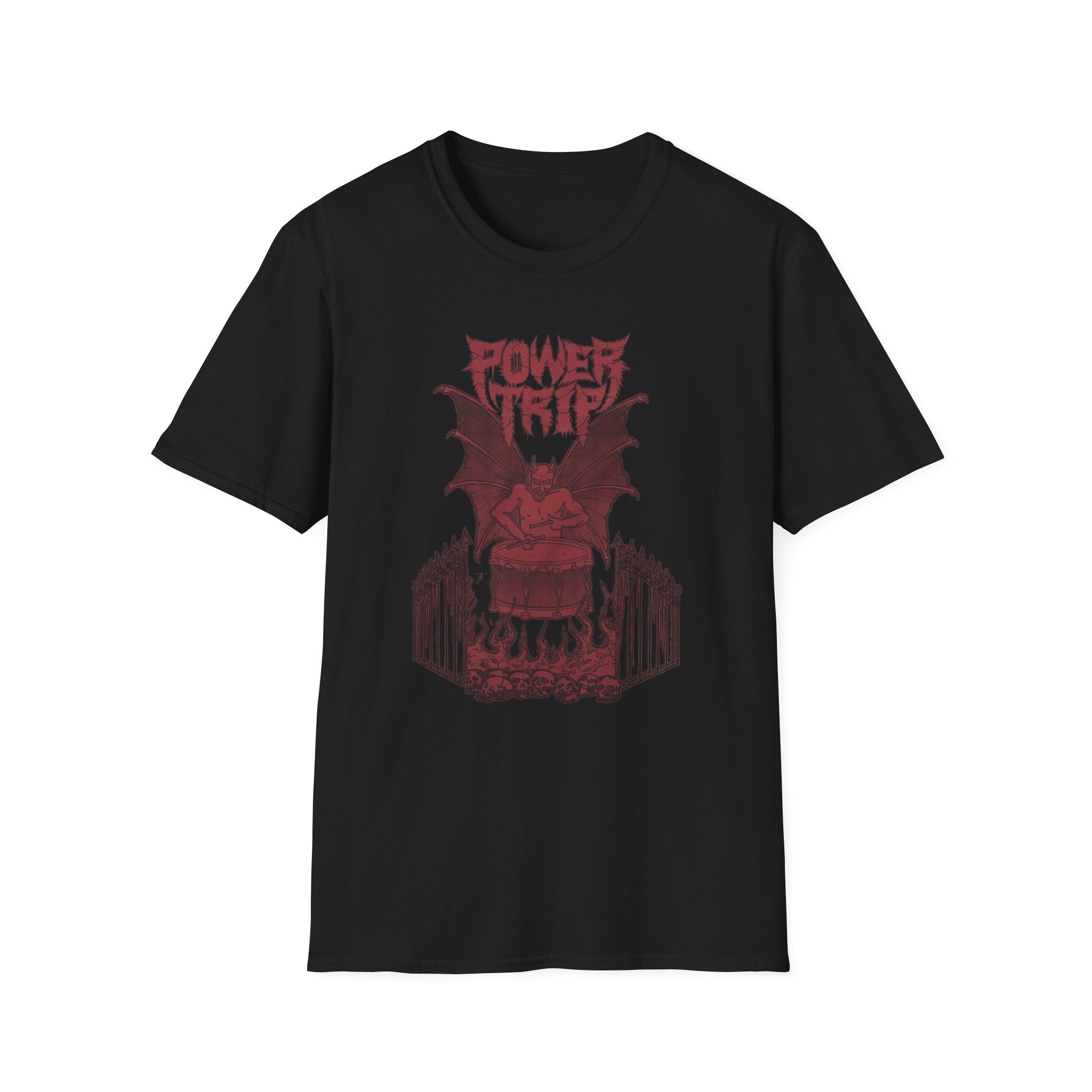 Power Trip Demon Drum Unisex Softstyle T-Shirt