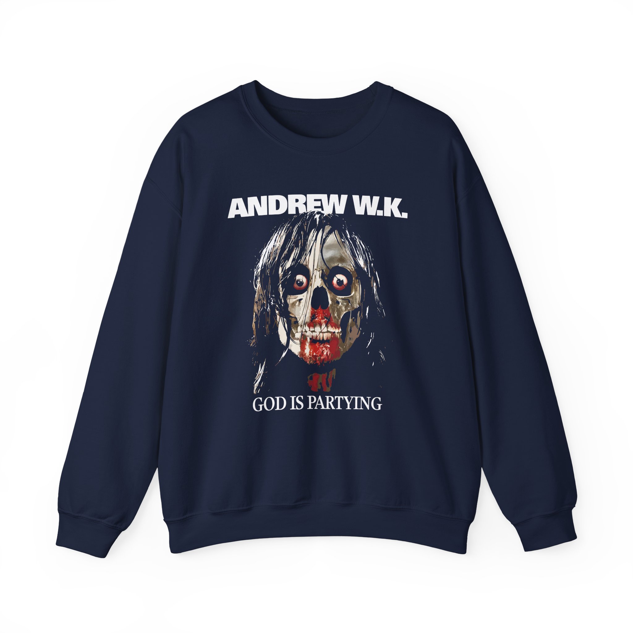 Andrew Wk God is Partying Zombie Unisex Heavy Blendâ„¢ Crewneck Sweatshirt