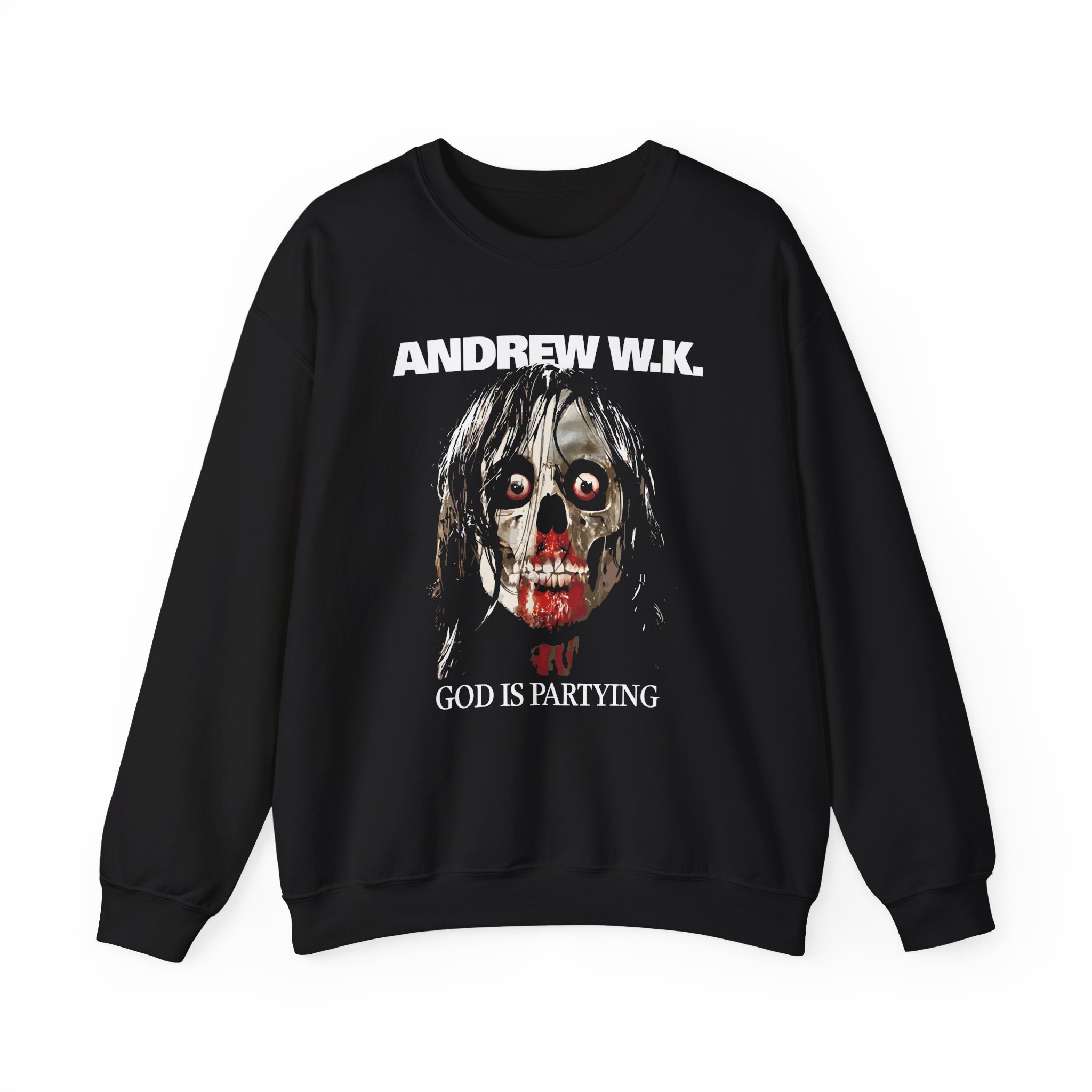 Andrew Wk God is Partying Zombie Unisex Heavy Blendâ„¢ Crewneck Sweatshirt