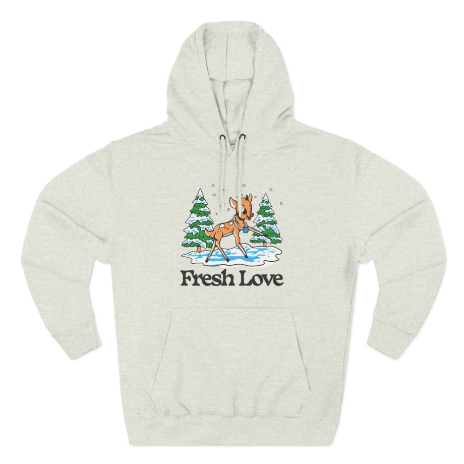 Fresh Love Snow Dough Three-Panel Fleece Hoodie