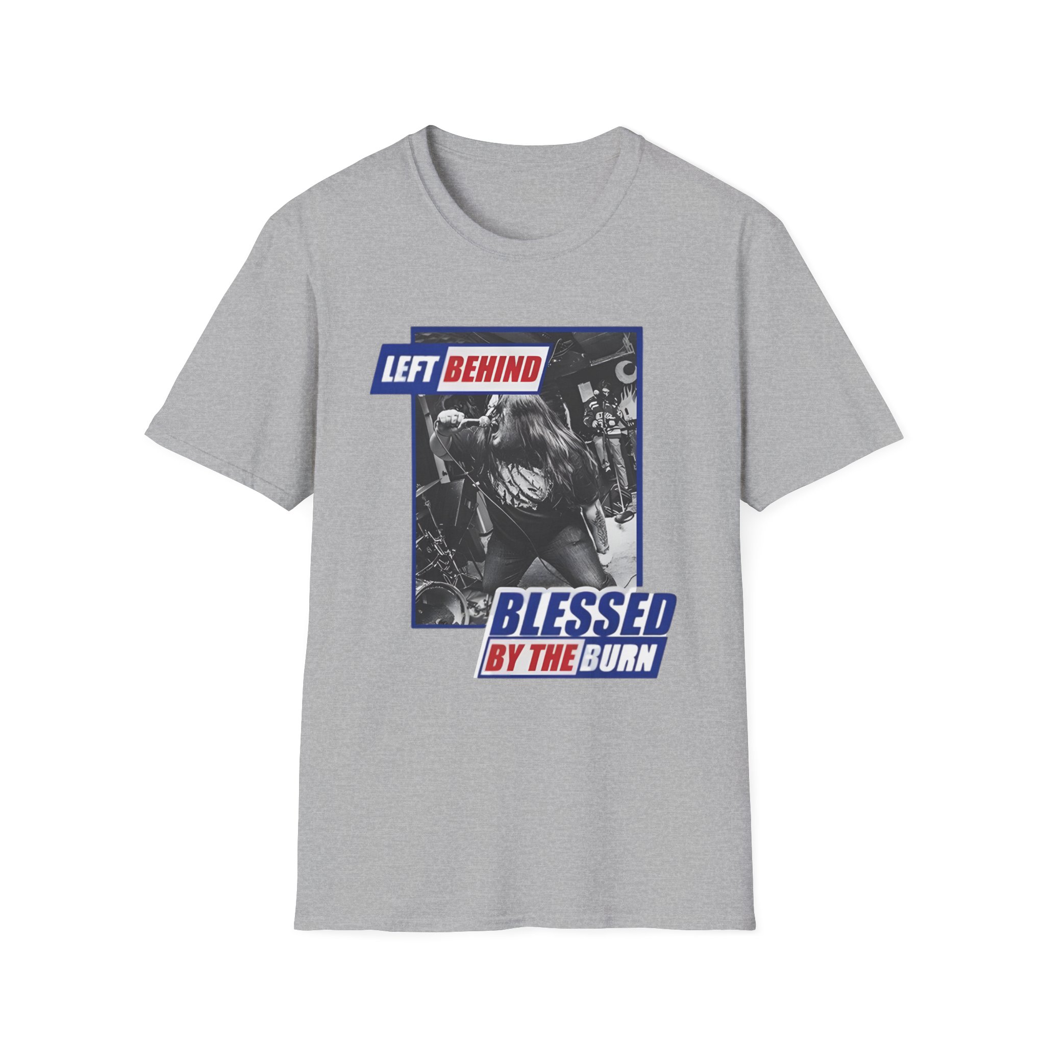 Left Behind Blessed By The Burn Unisex Softstyle T-Shirt