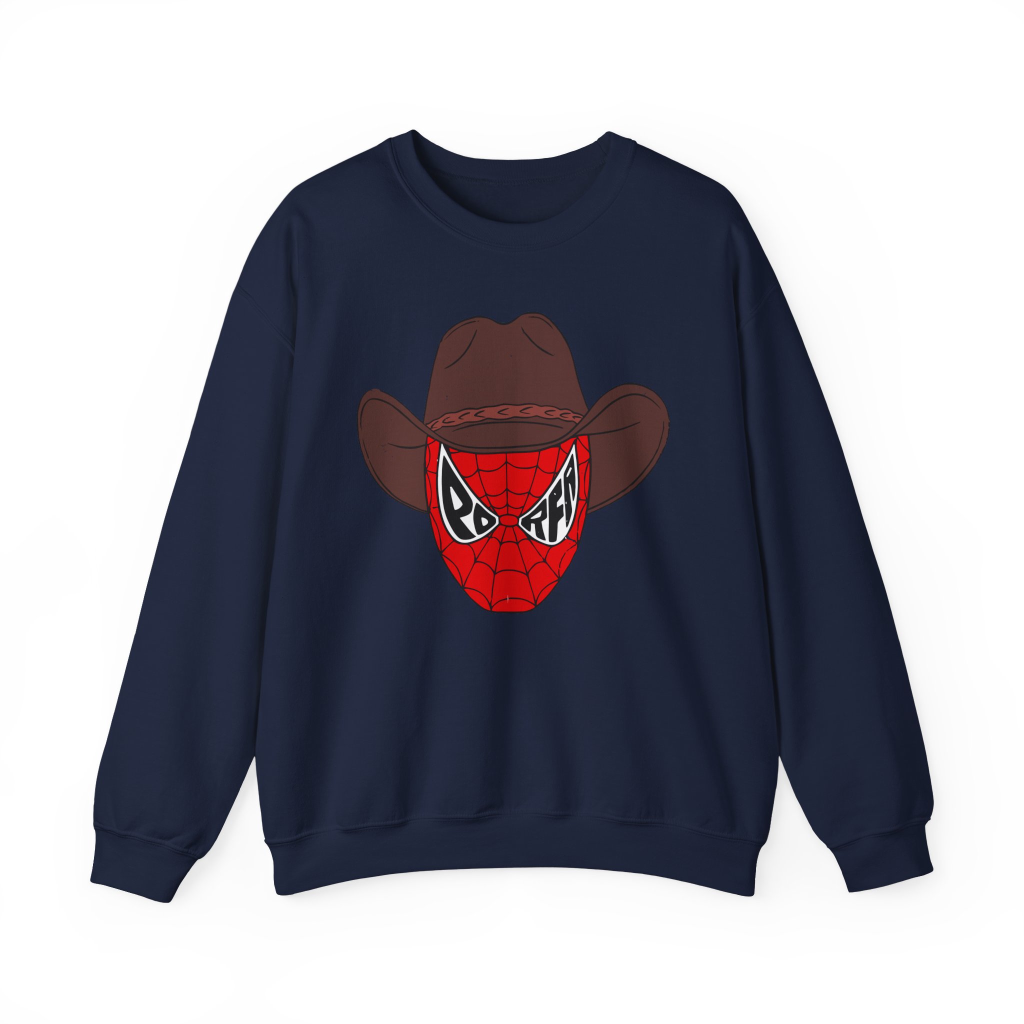 Porfa Spider Man Cowboy Hat Unisex Heavy Blendâ„¢ Crewneck Sweatshirt