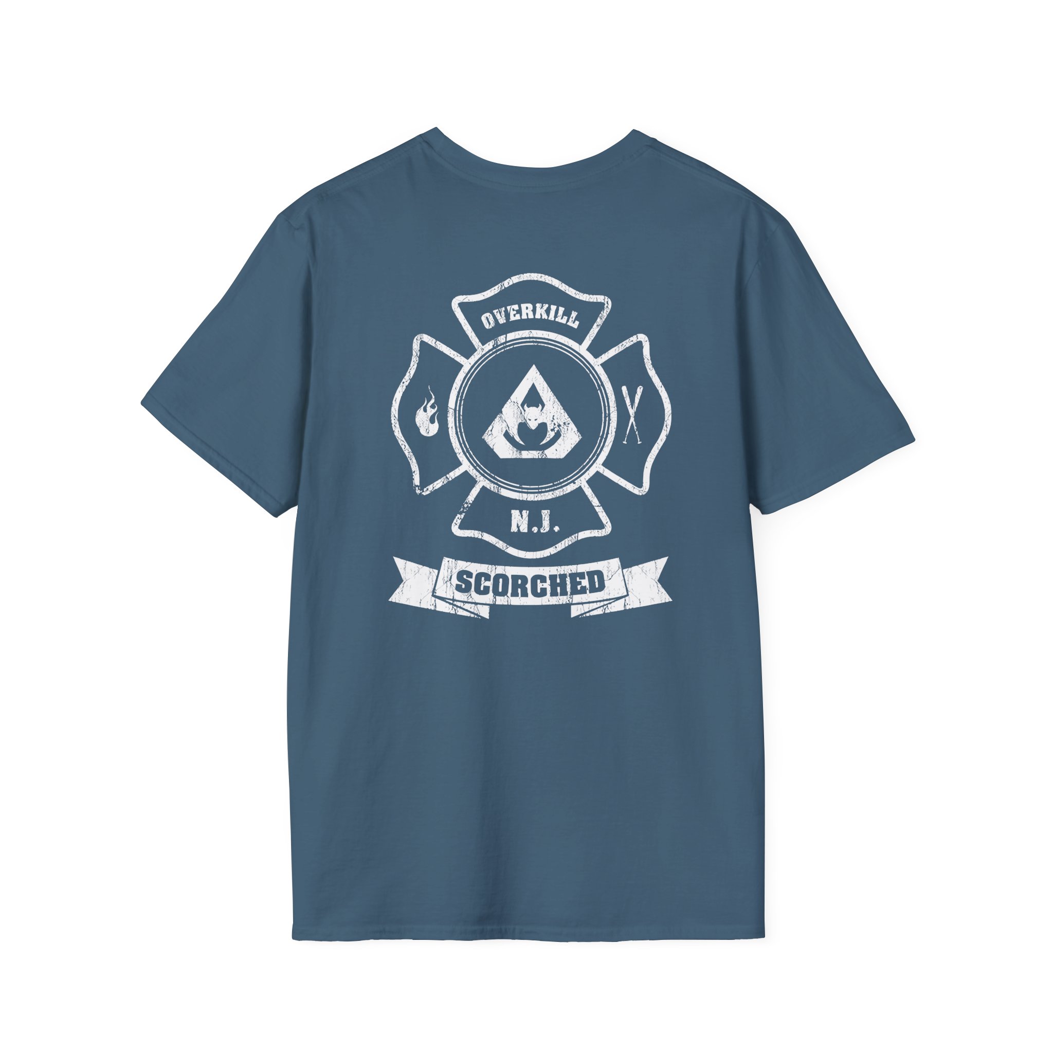 Overkill Scorched Stretched Logo Unisex Softstyle T-Shirt