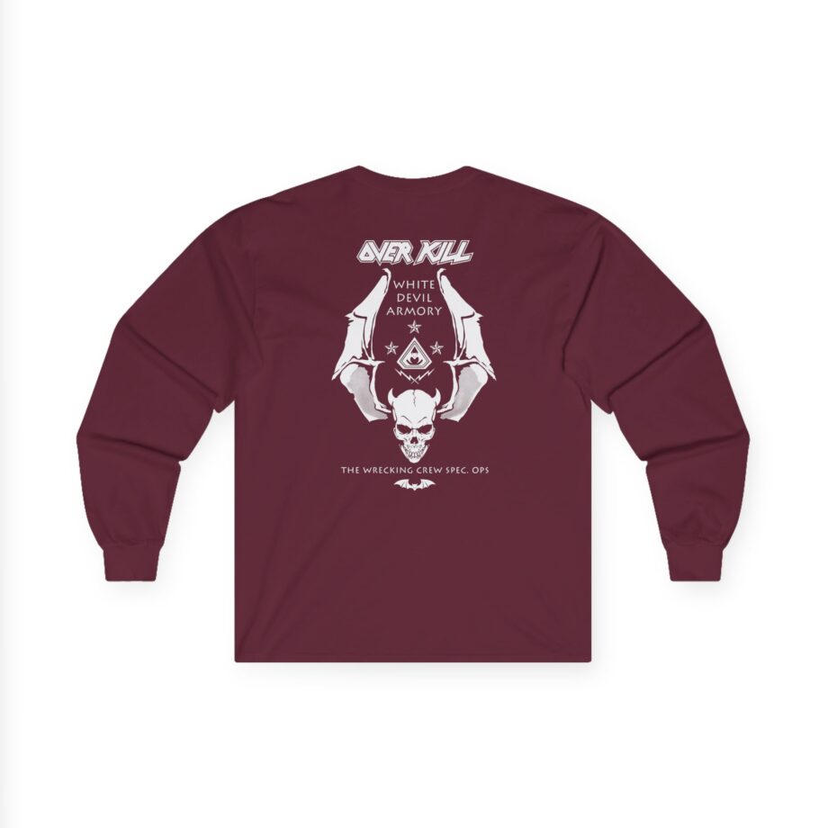 Overkill Logo Badge Skull Work Unisex Ultra Cotton Long Sleeve Tee