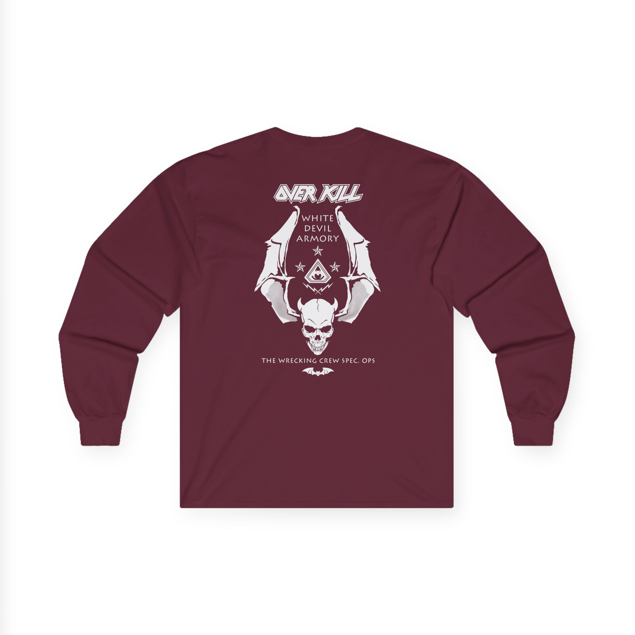 Overkill Logo Badge Skull Work Unisex Ultra Cotton Long Sleeve Tee