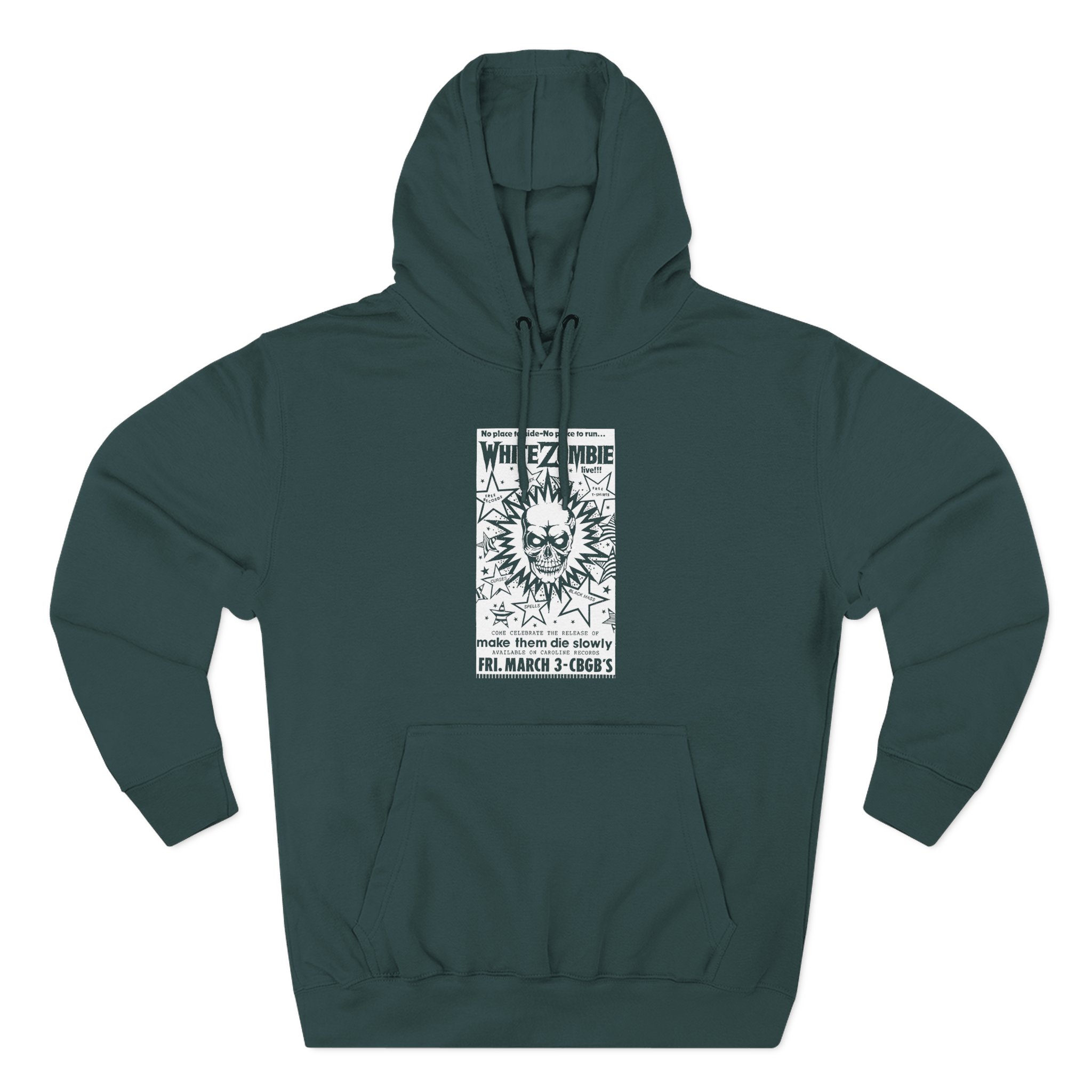 White Zombie Cbgb Poster Three-Panel Fleece Hoodie