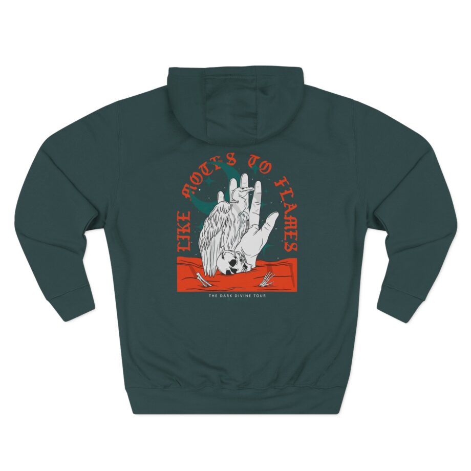 Like Moths to Flames the Dark Divine Tour Three-Panel Fleece Hoodie