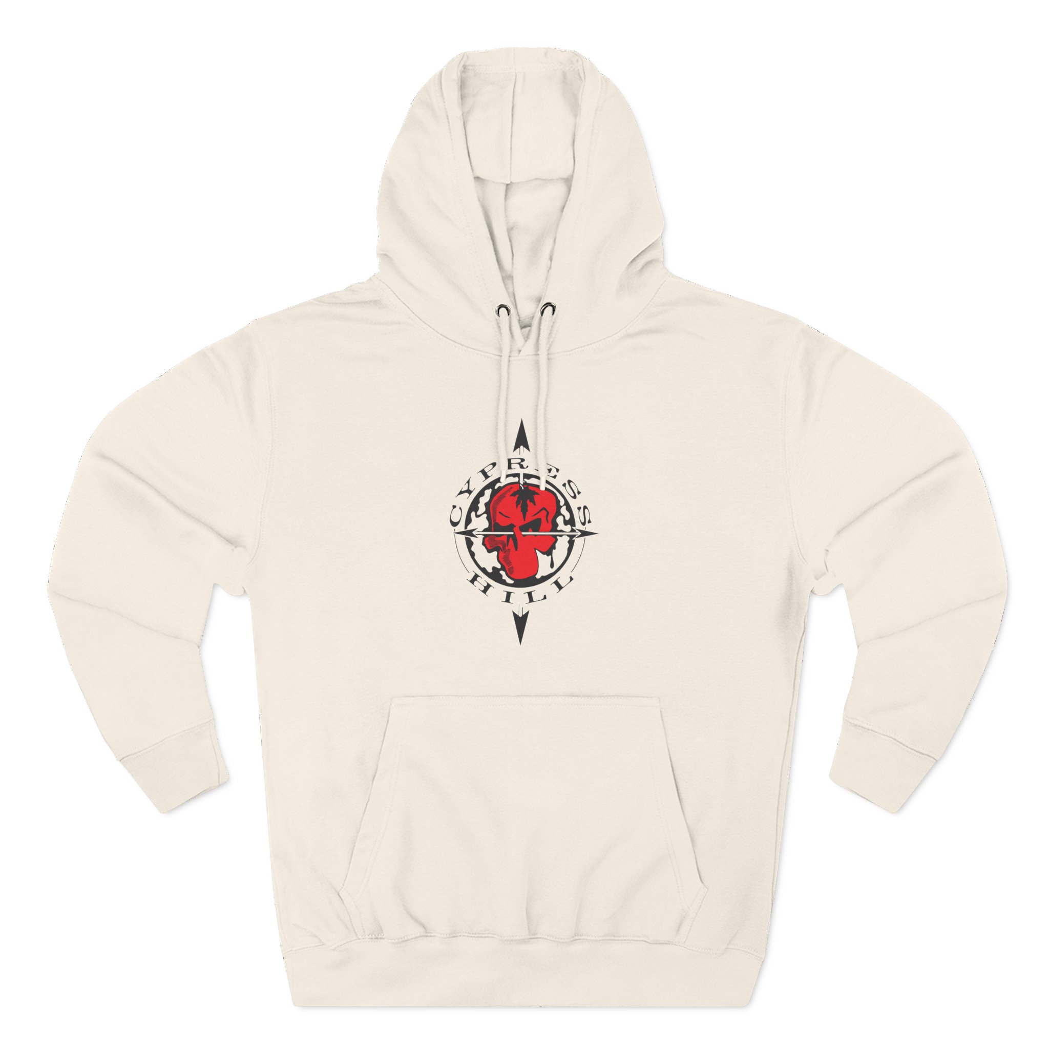 Cypress Hill Crazy Insane OG Skull N Compass Three-Panel Fleece Hoodie