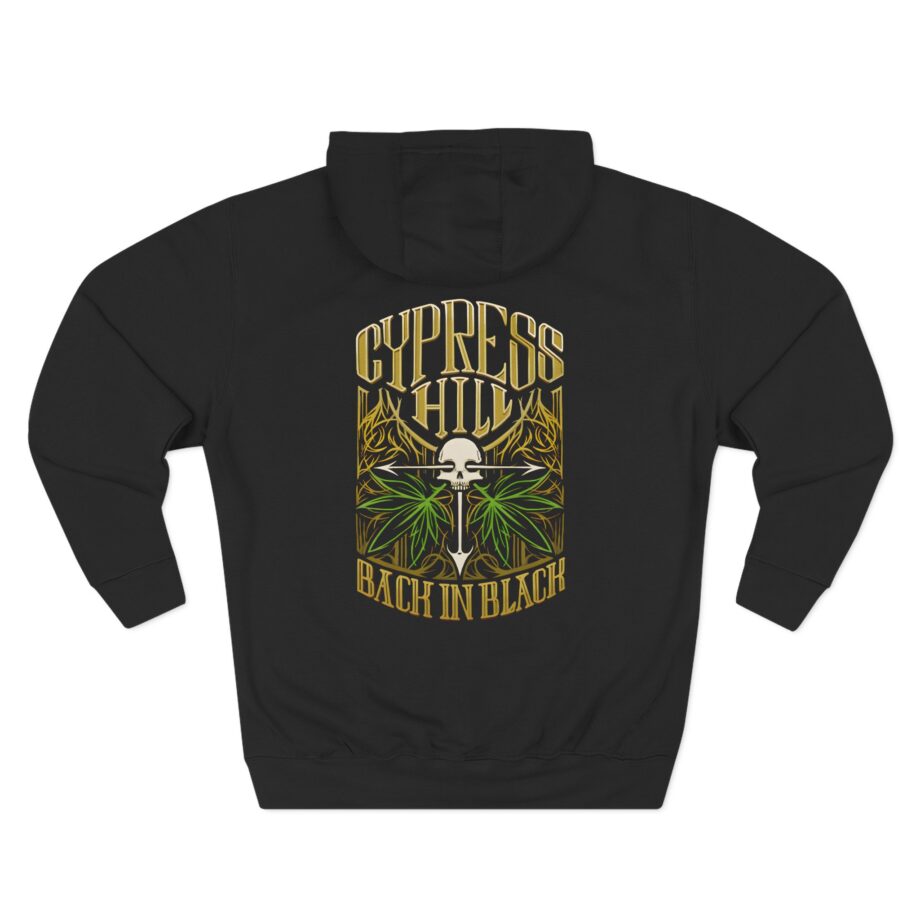 Cypress Hill Back In Black Three-Panel Fleece Hoodie