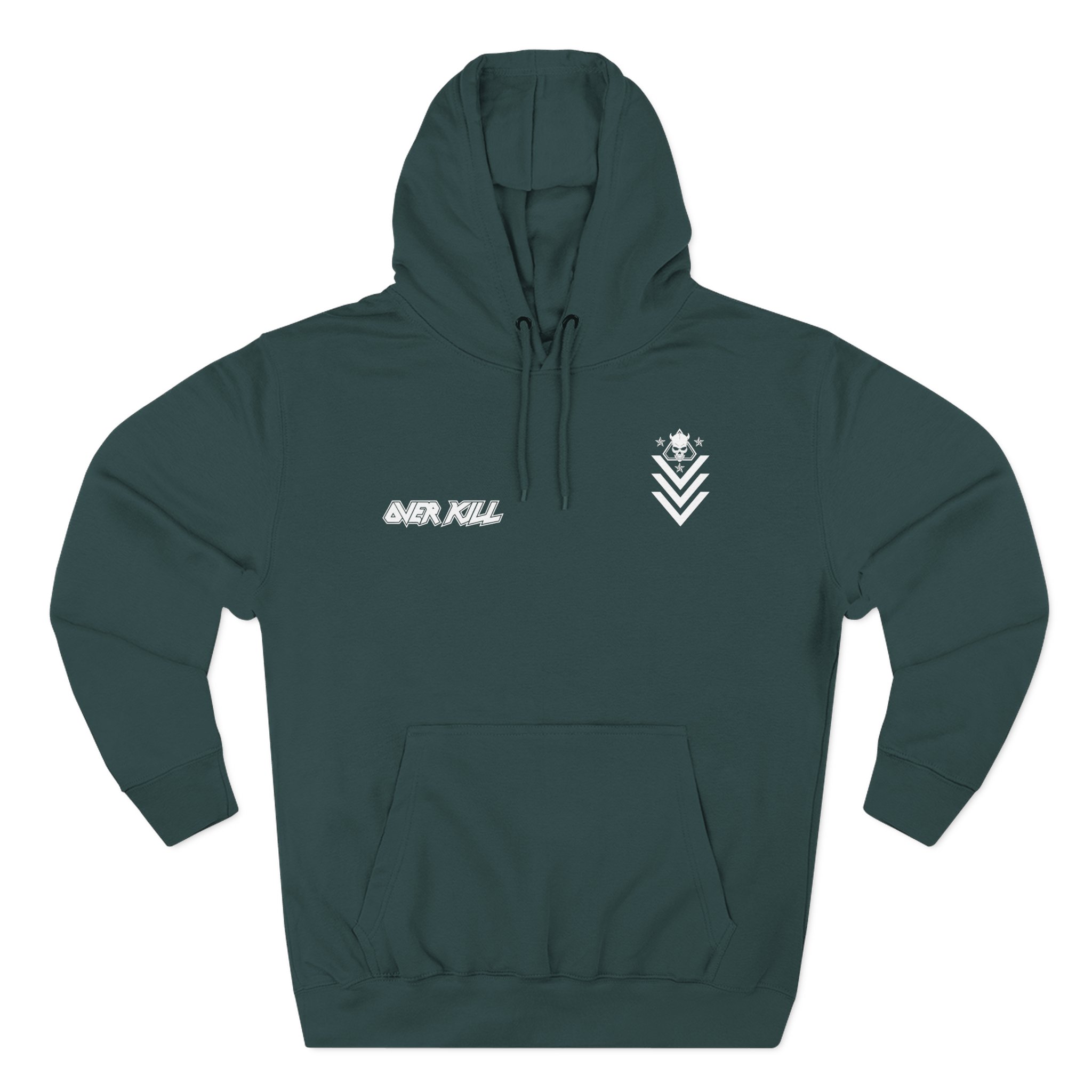 Overkill Logo Badge Skull Work Three-Panel Fleece Hoodie