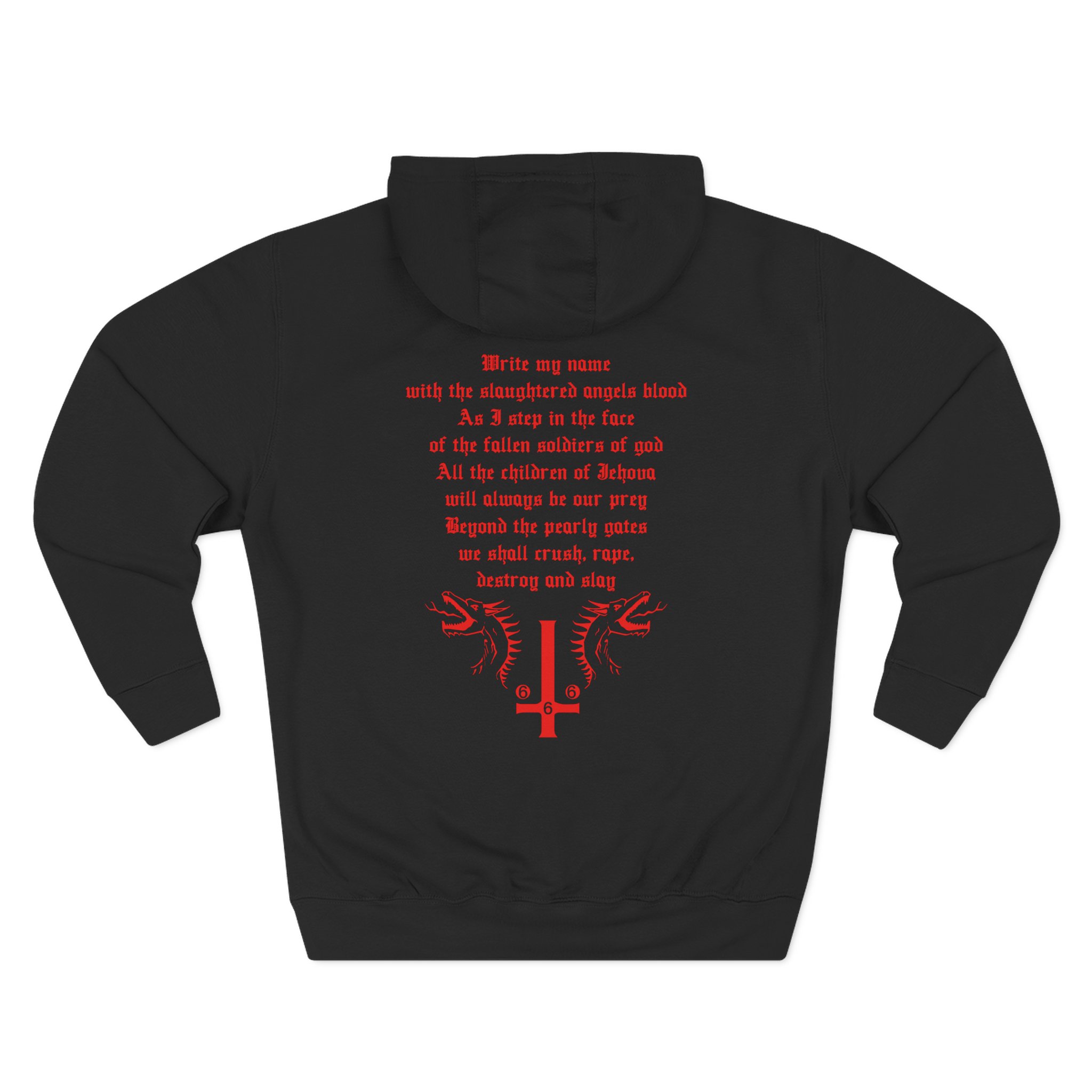 Marduk Demon With Wings Three-Panel Fleece Hoodie
