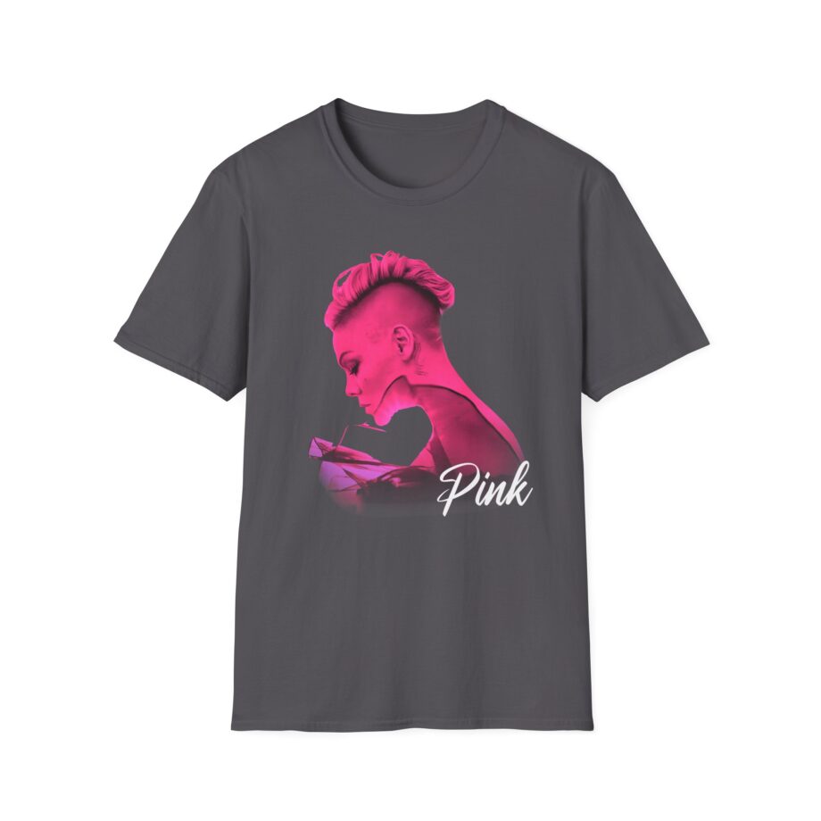 P!nk Silhouette Photo Peach Unisex Softstyle T-Shirt