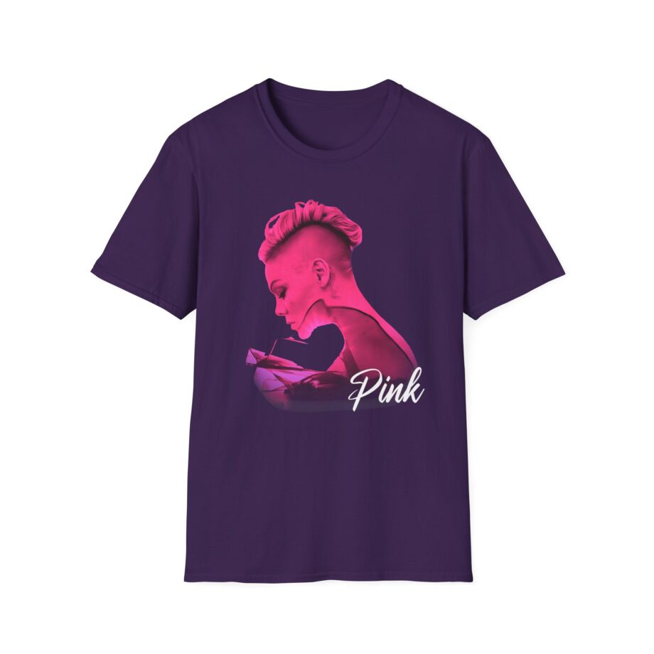 P!nk Silhouette Photo Peach Unisex Softstyle T-Shirt