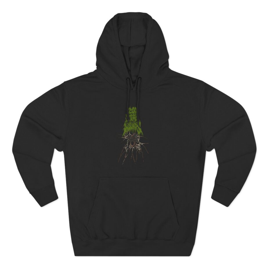 200 Stab Wounds Spider Skull Three-Panel Fleece Hoodie