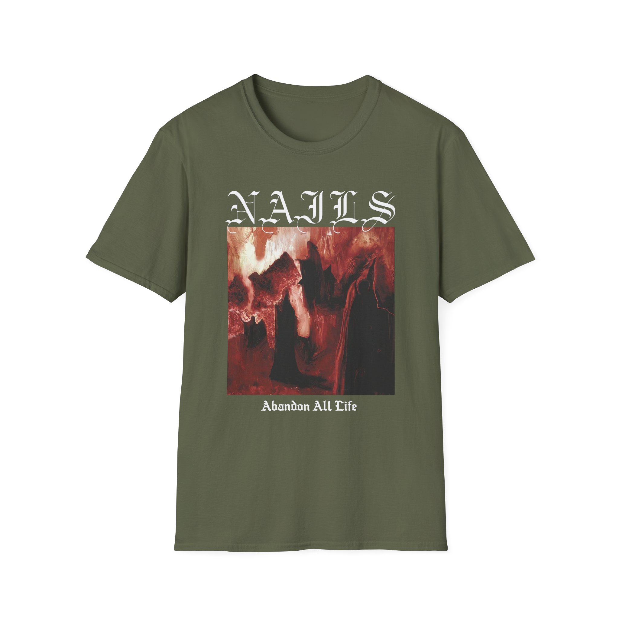 Nails Abandon All Life Unisex Softstyle T-Shirt
