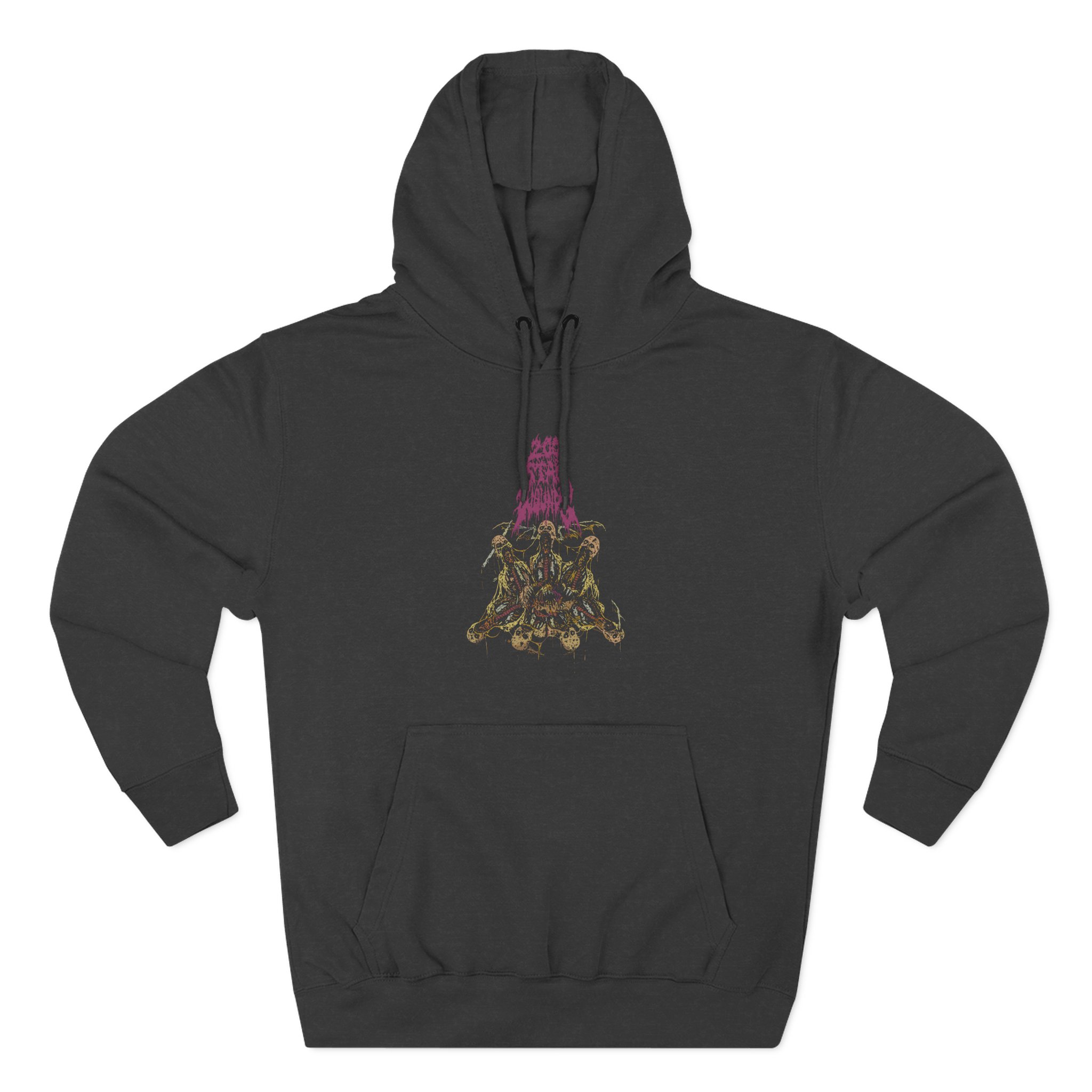 200 Stab Wounds Wing Skulls Three-Panel Fleece Hoodie
