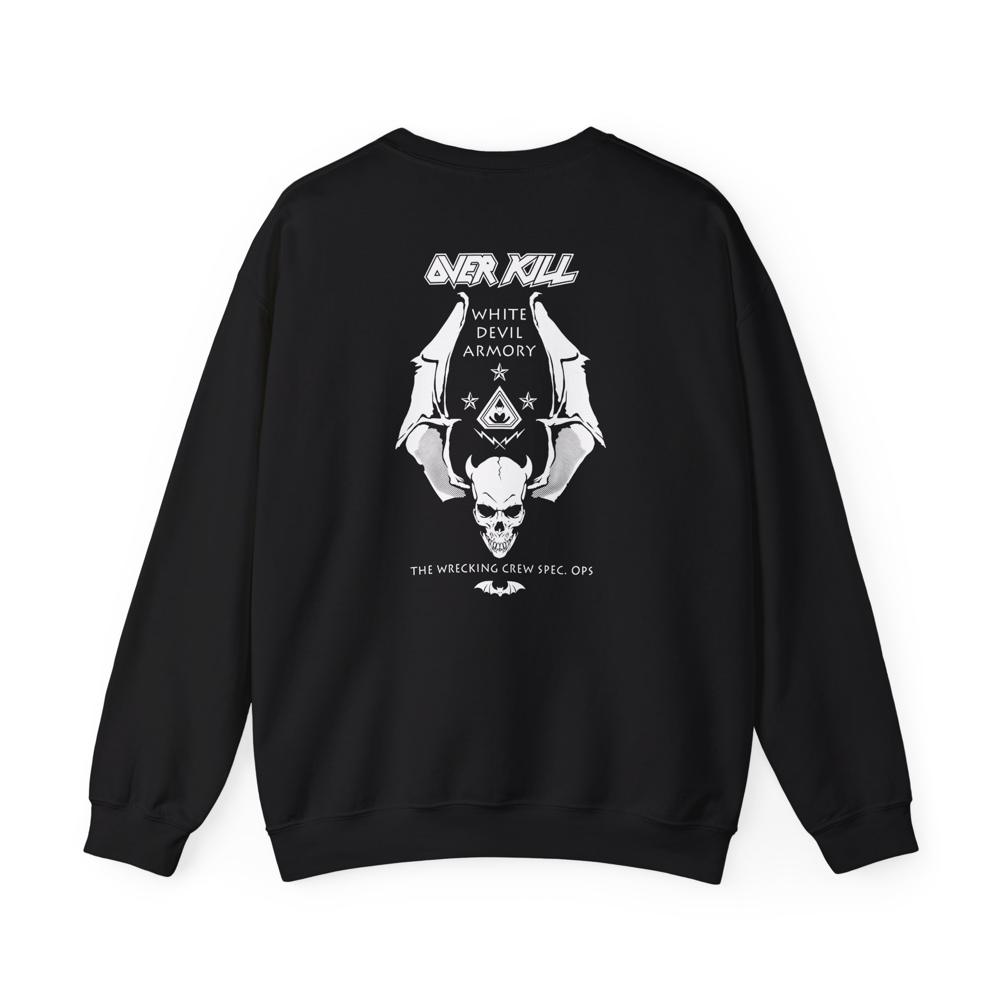 Overkill Logo Badge Skull Work Unisex Heavy Blendâ„¢ Crewneck Sweatshirt