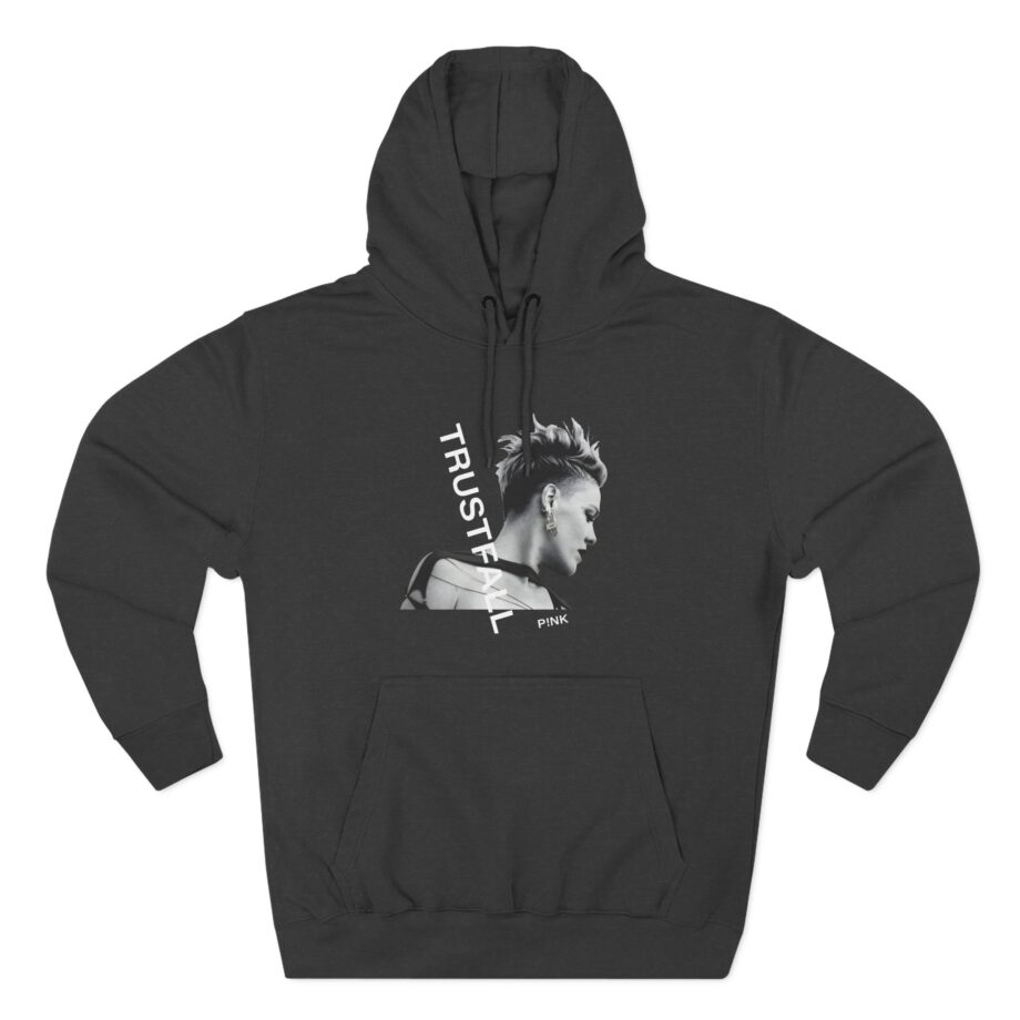 Pink Trustfall Three-Panel Fleece Hoodie
