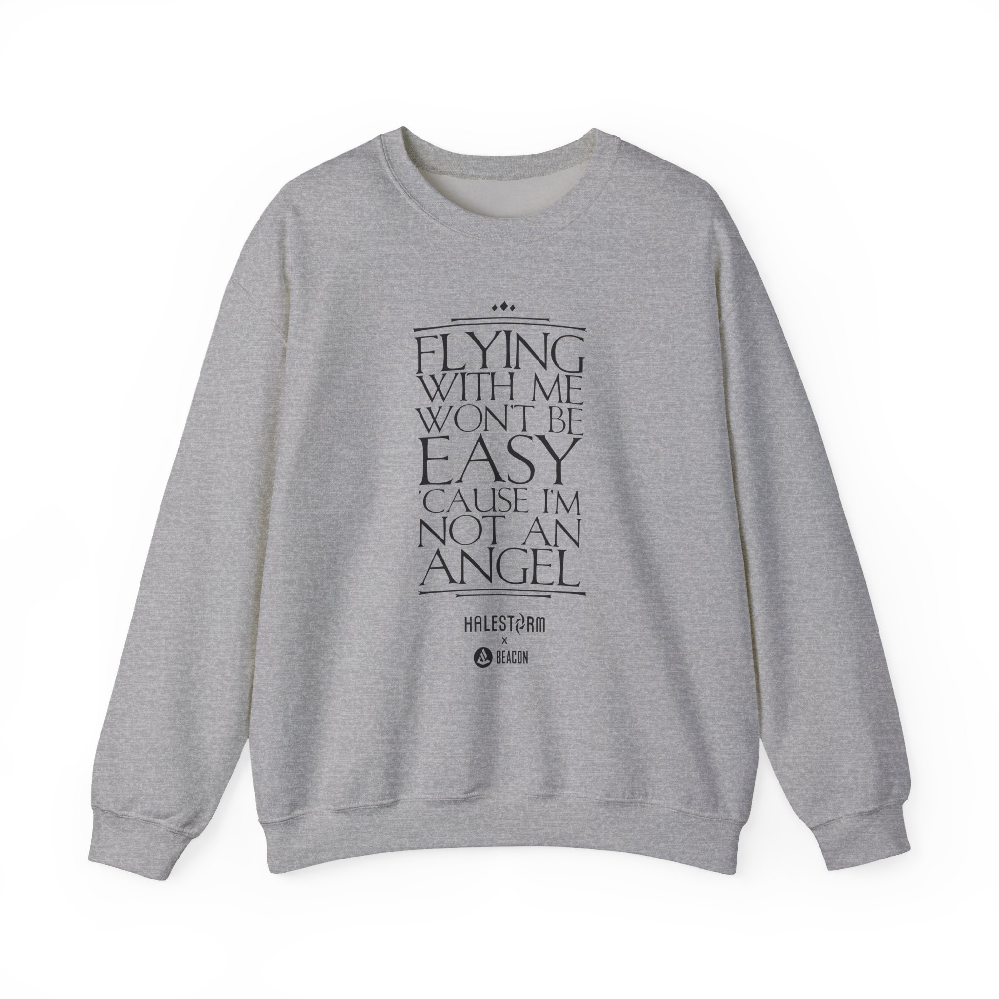 Halestorm Flying With Me Won't Be Easy 'cause I'm Not an Angel Unisex Heavy Blendâ„¢ Crewneck Sweatshirt