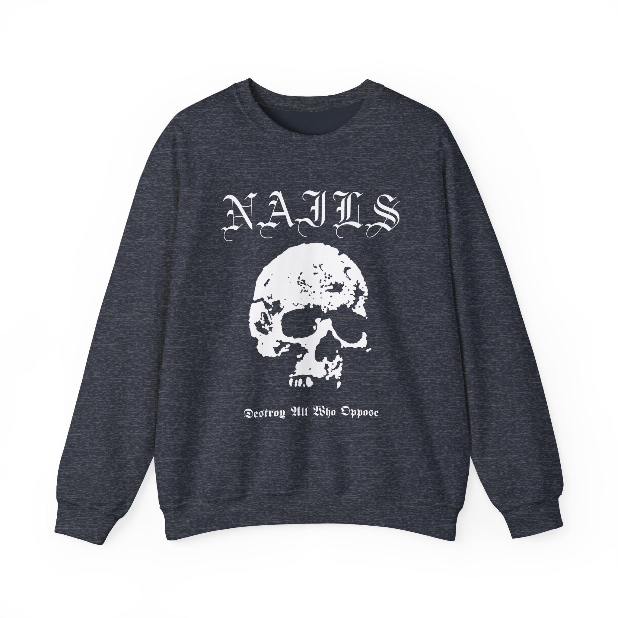 Nails Destroy Skull Unisex Heavy Blendâ„¢ Crewneck Sweatshirt
