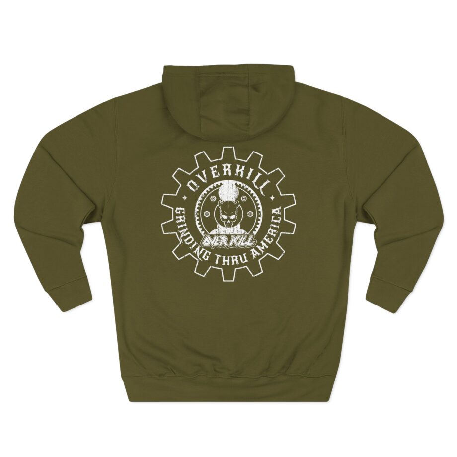Overkill Embroidered Gear Logo Three-Panel Fleece Hoodie