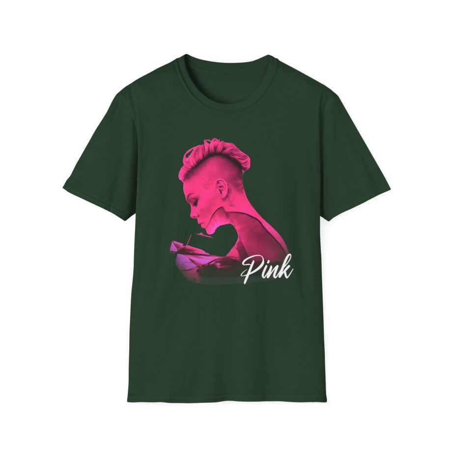 P!nk Silhouette Photo Peach Unisex Softstyle T-Shirt