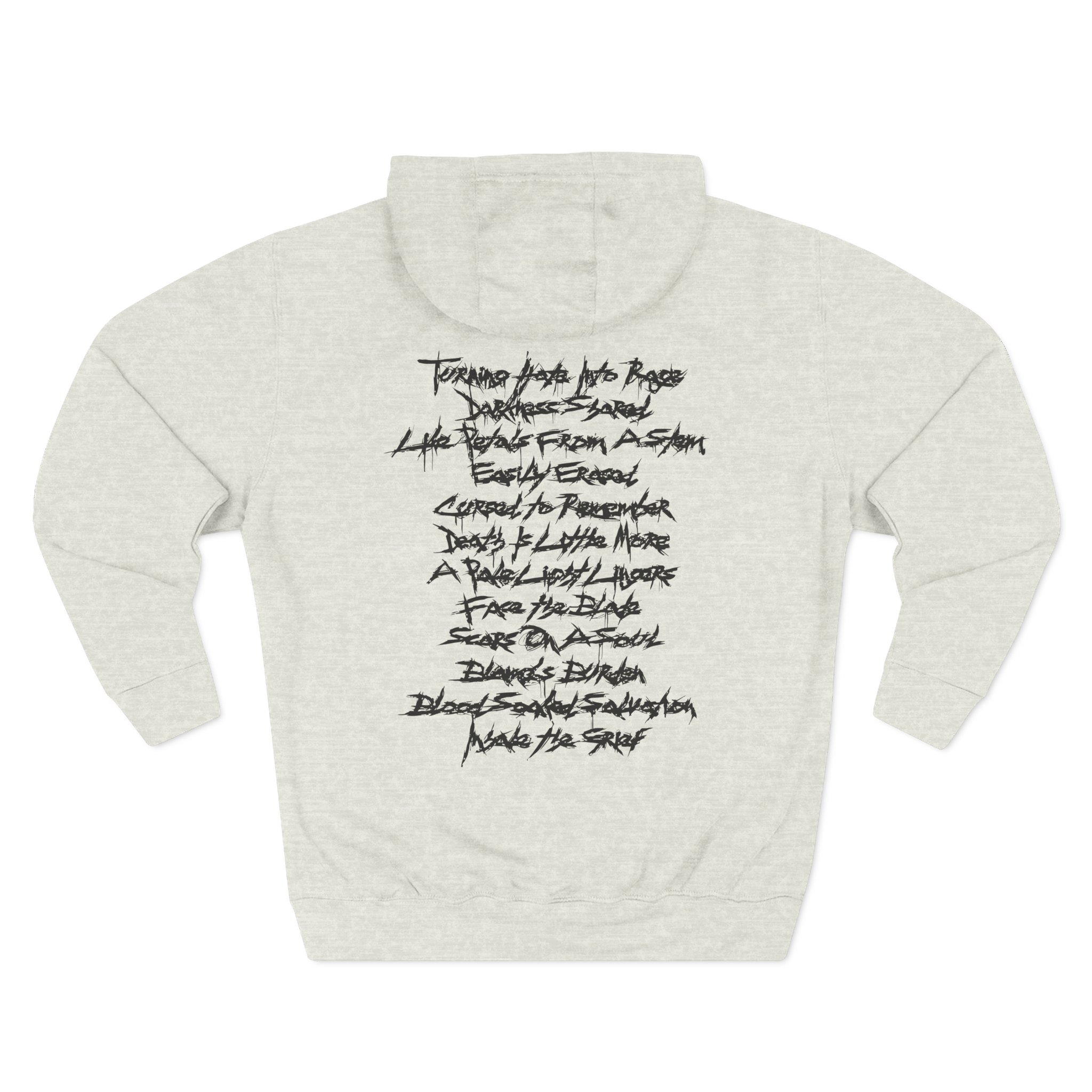 Boundaries Dilm Tracklist Three-Panel Fleece Hoodie