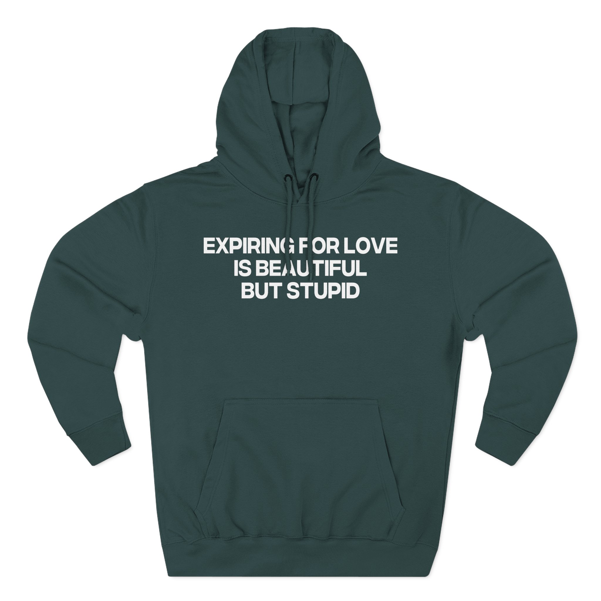 Jenny Holzer Expiring for Love is Beautiful but Stupid Three-Panel Fleece Hoodie