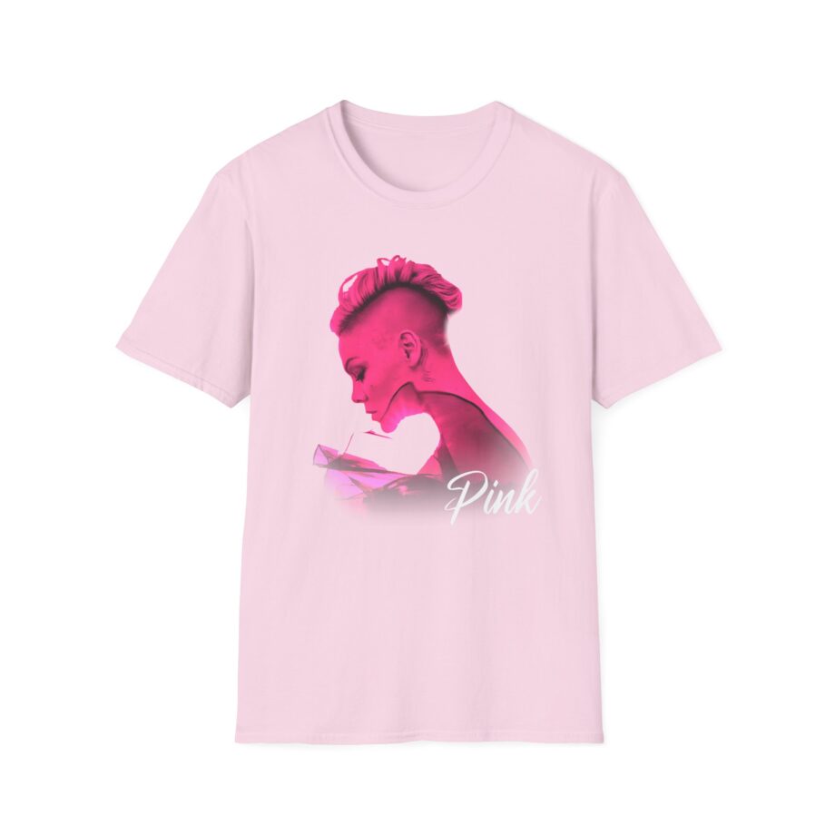 P!nk Silhouette Photo Peach Unisex Softstyle T-Shirt