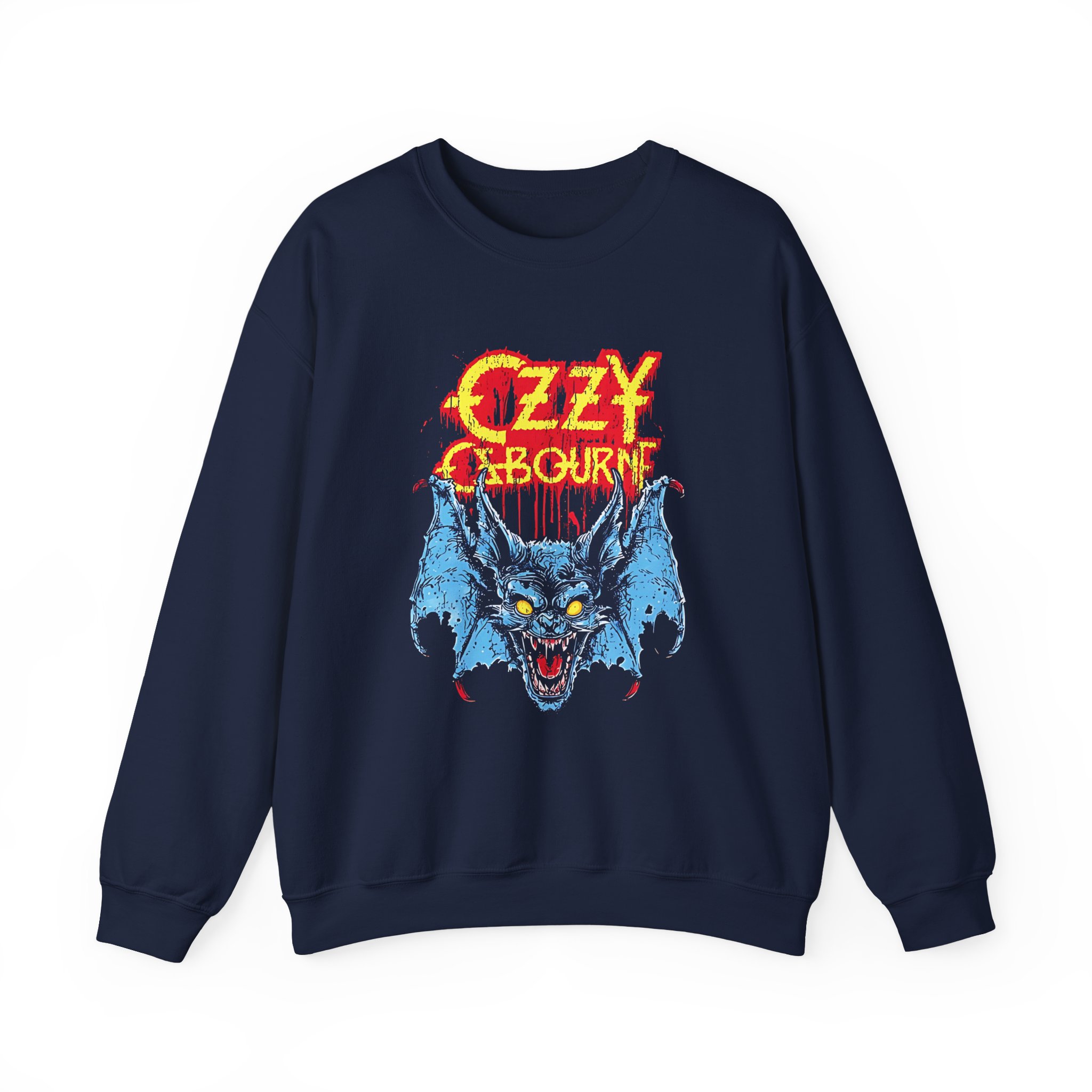 Ozzy Osbourne Glowing Eyes Bat Unisex Heavy Blendâ„¢ Crewneck Sweatshirt