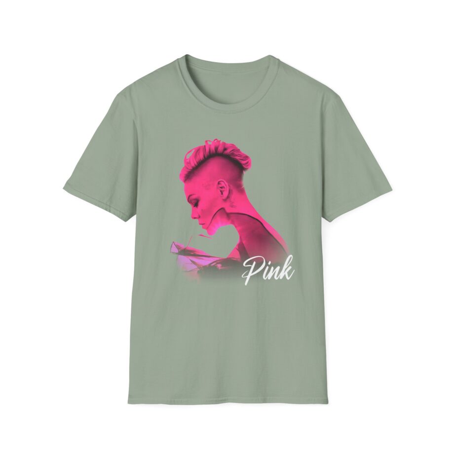 P!nk Silhouette Photo Peach Unisex Softstyle T-Shirt