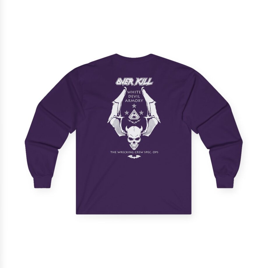 Overkill Logo Badge Skull Work Unisex Ultra Cotton Long Sleeve Tee