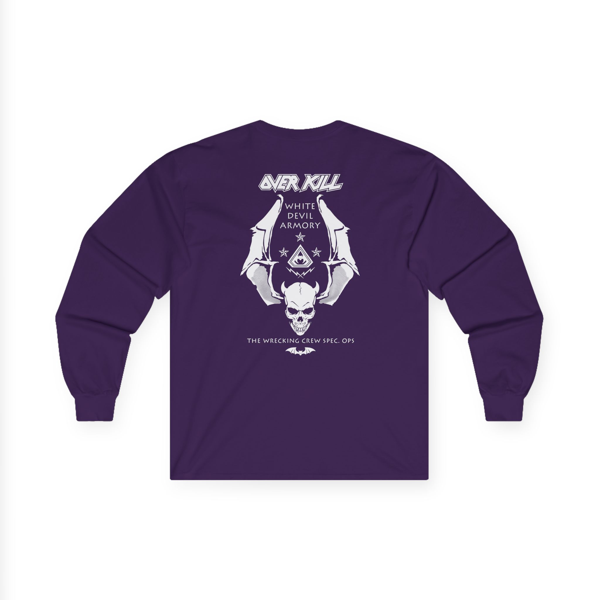 Overkill Logo Badge Skull Work Unisex Ultra Cotton Long Sleeve Tee
