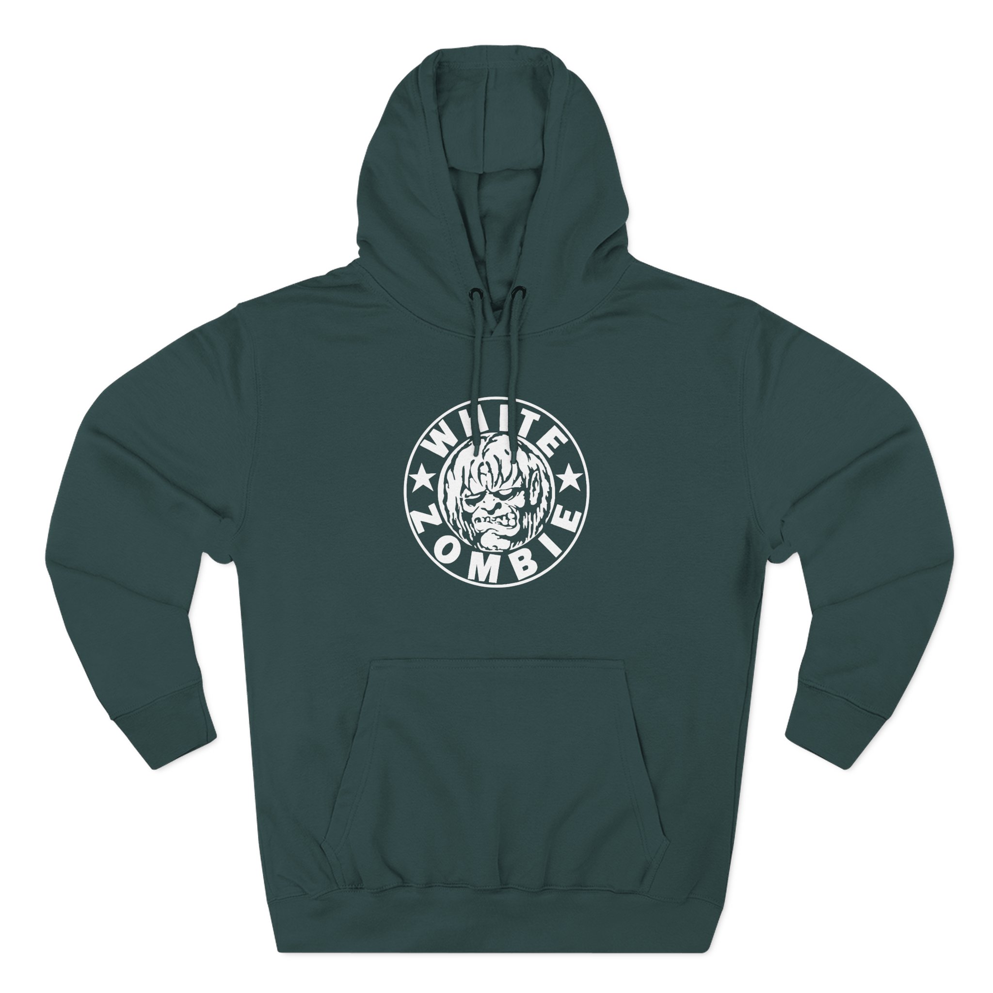 White Zombie Circle Logo Three-Panel Fleece Hoodie