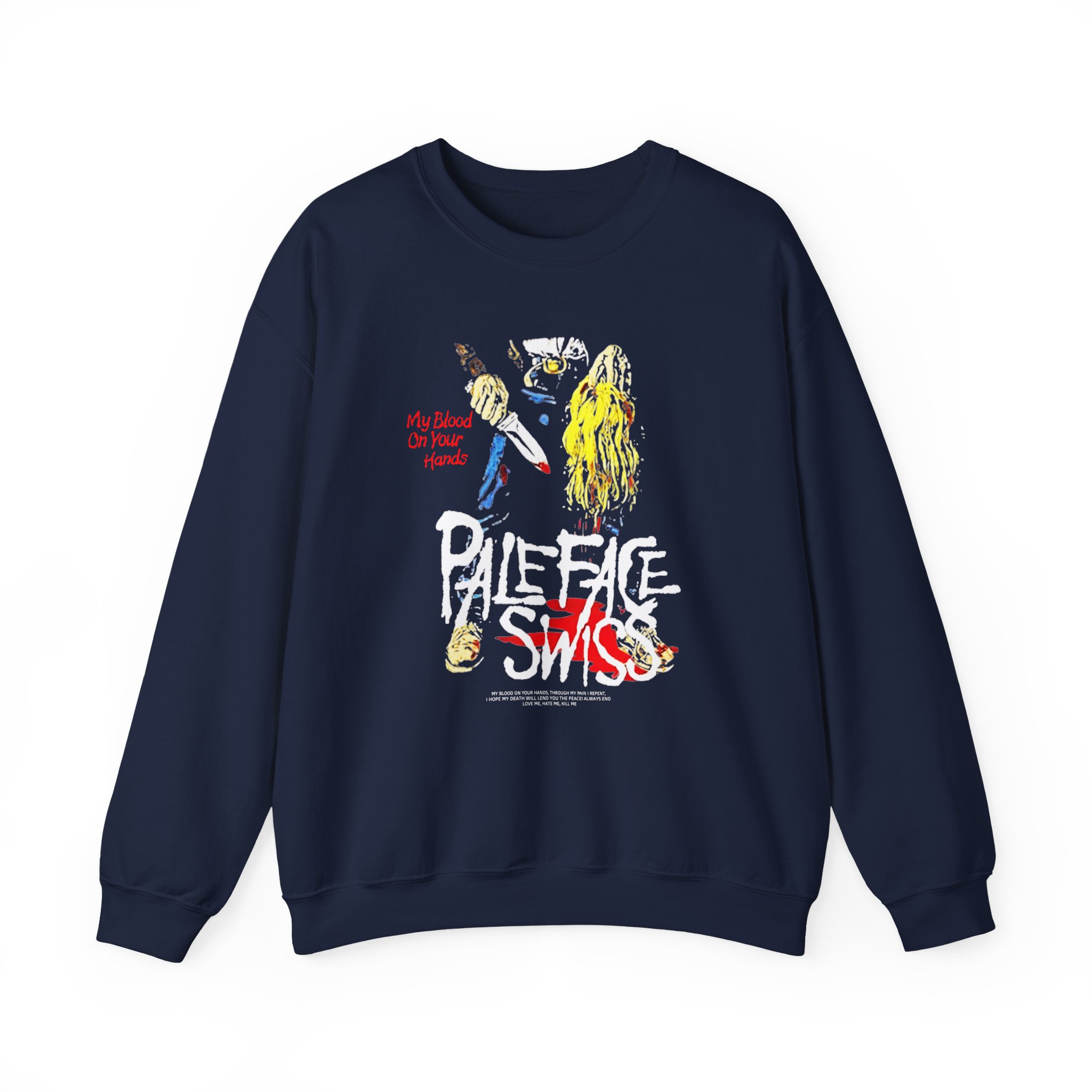 Paleface My Blood on Your Hands Washed Out Unisex Heavy Blendâ„¢ Crewneck Sweatshirt