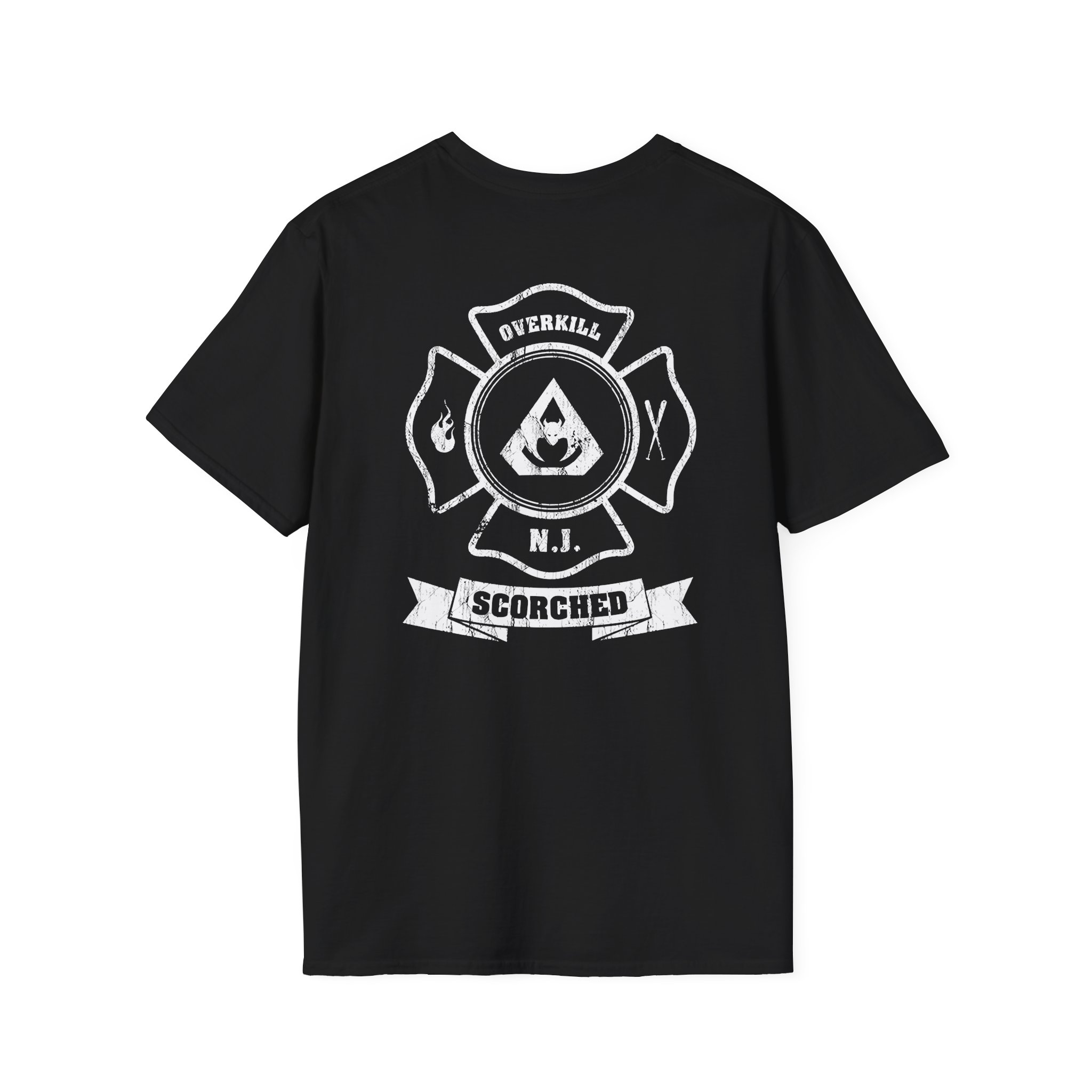 Overkill Scorched Stretched Logo Unisex Softstyle T-Shirt