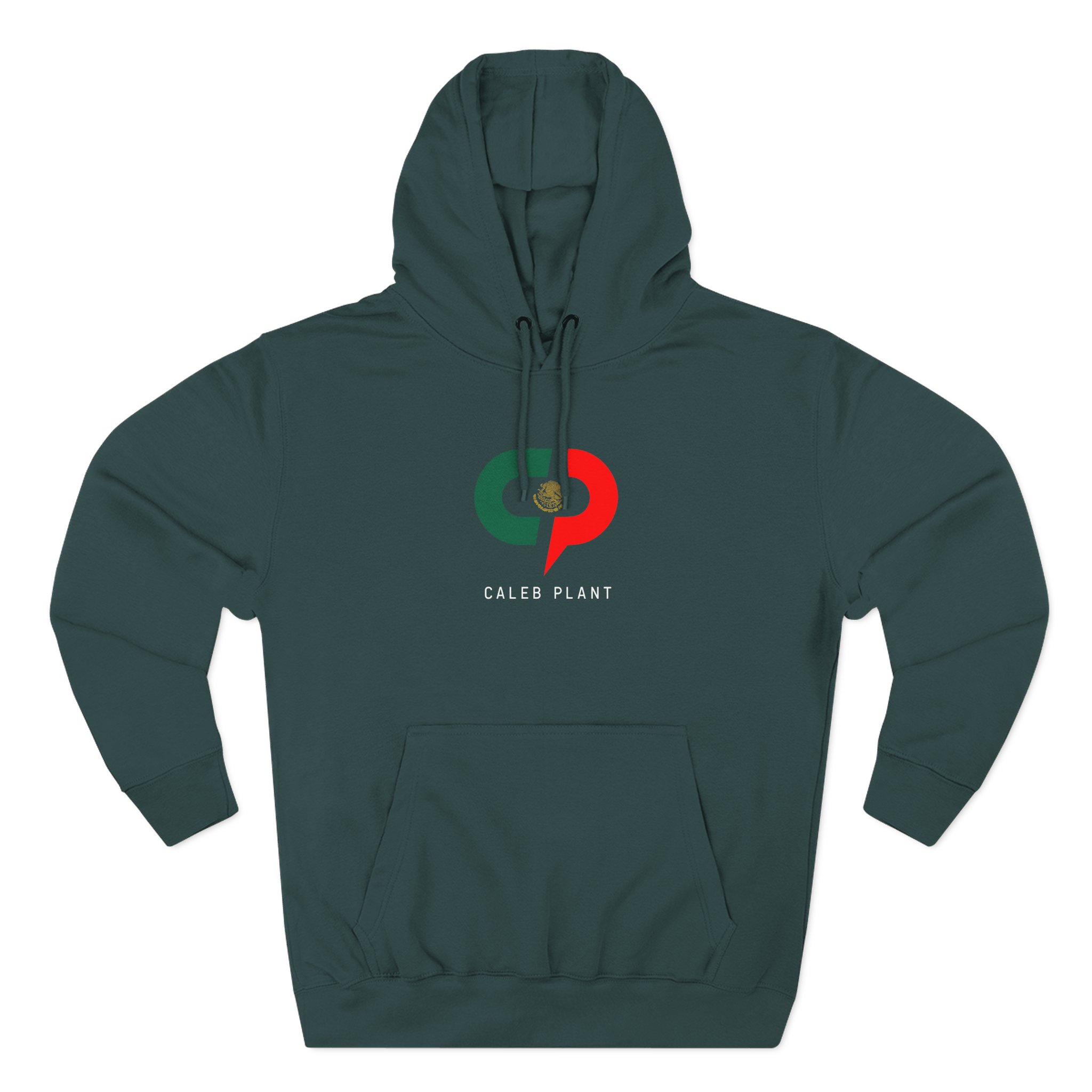 Caleb Plant Green White and Red Three-Panel Fleece Hoodie