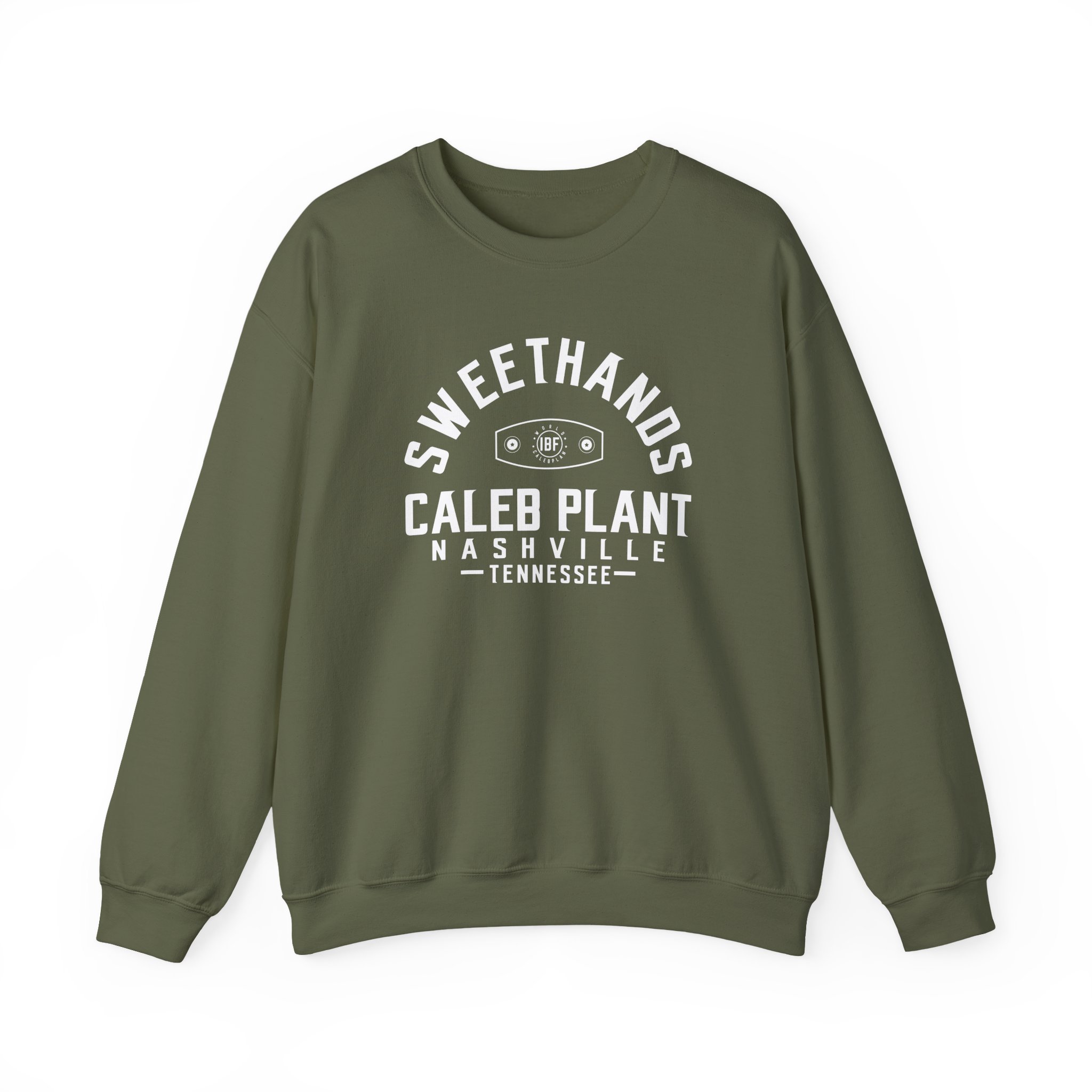 Caleb Plant Sweethands and the New Ibf Championship Unisex Heavy Blendâ„¢ Crewneck Sweatshirt