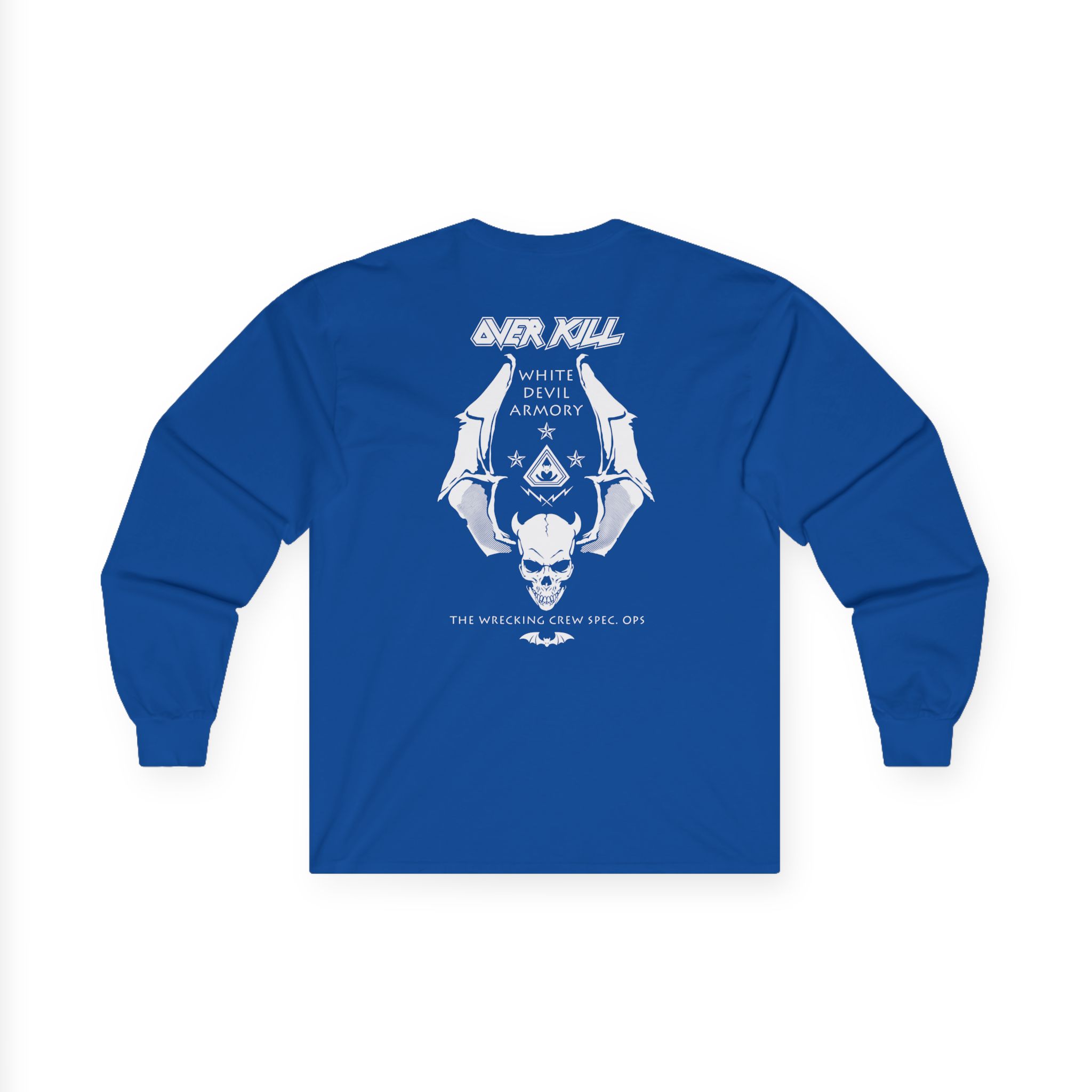 Overkill Logo Badge Skull Work Unisex Ultra Cotton Long Sleeve Tee