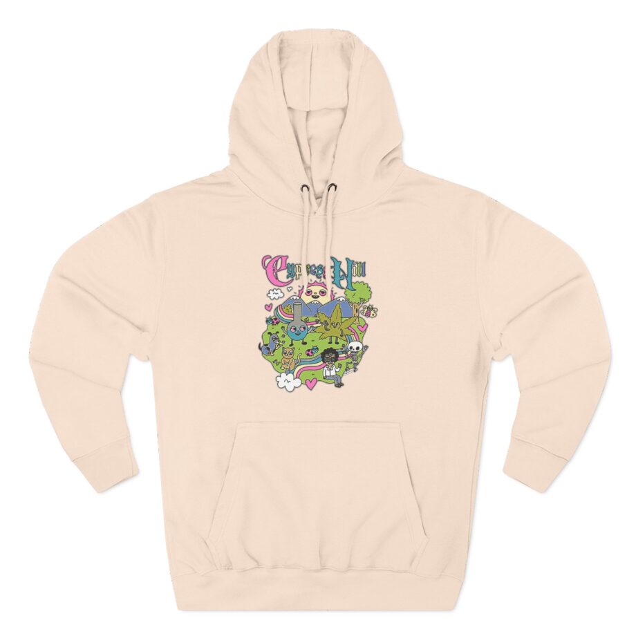 Cypress Hill Happy Time by Sean Solomon Three-Panel Fleece Hoodie