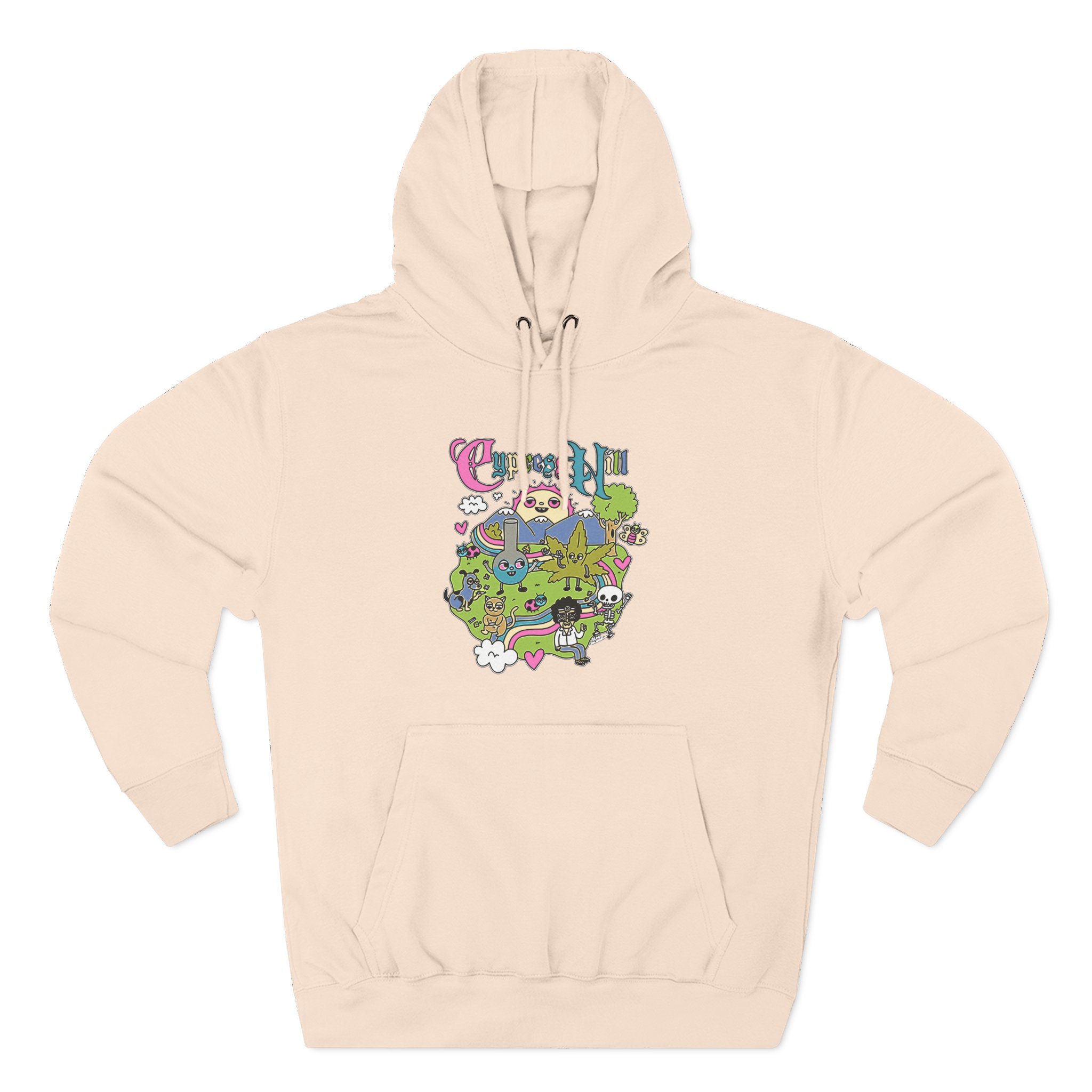 Cypress Hill Happy Time by Sean Solomon Three-Panel Fleece Hoodie